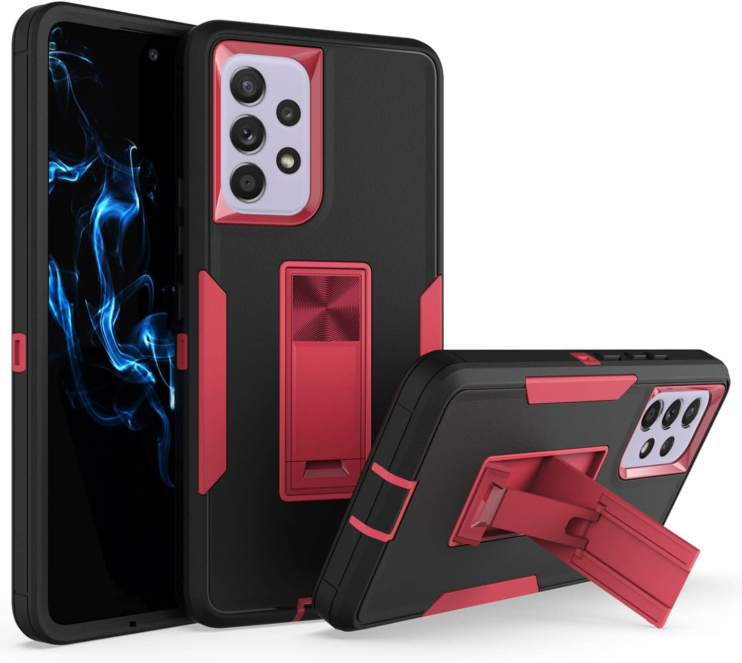 Designed for Samsung Galaxy A53 5G Kickstand Case with Military Grade Drop Protection Work with Magnetic Car Mount, Dustproof Waterproof Hybrid Hard PC Case for Men Women - Black