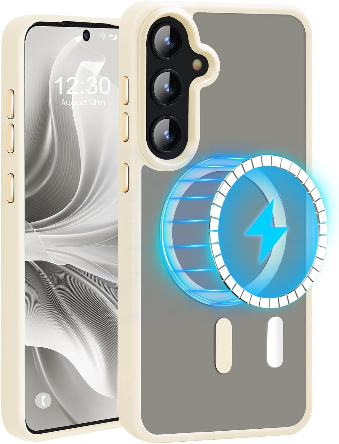 Advanced Magnetic for Samsung Galaxy S22 plus Case Slim Protective [Mil-Grade Drop Tested & Compatible for Magsafe] Translucent Matte PC Back TPU Frame Thin Shockproof Case S22 Plus-Lavender Blue