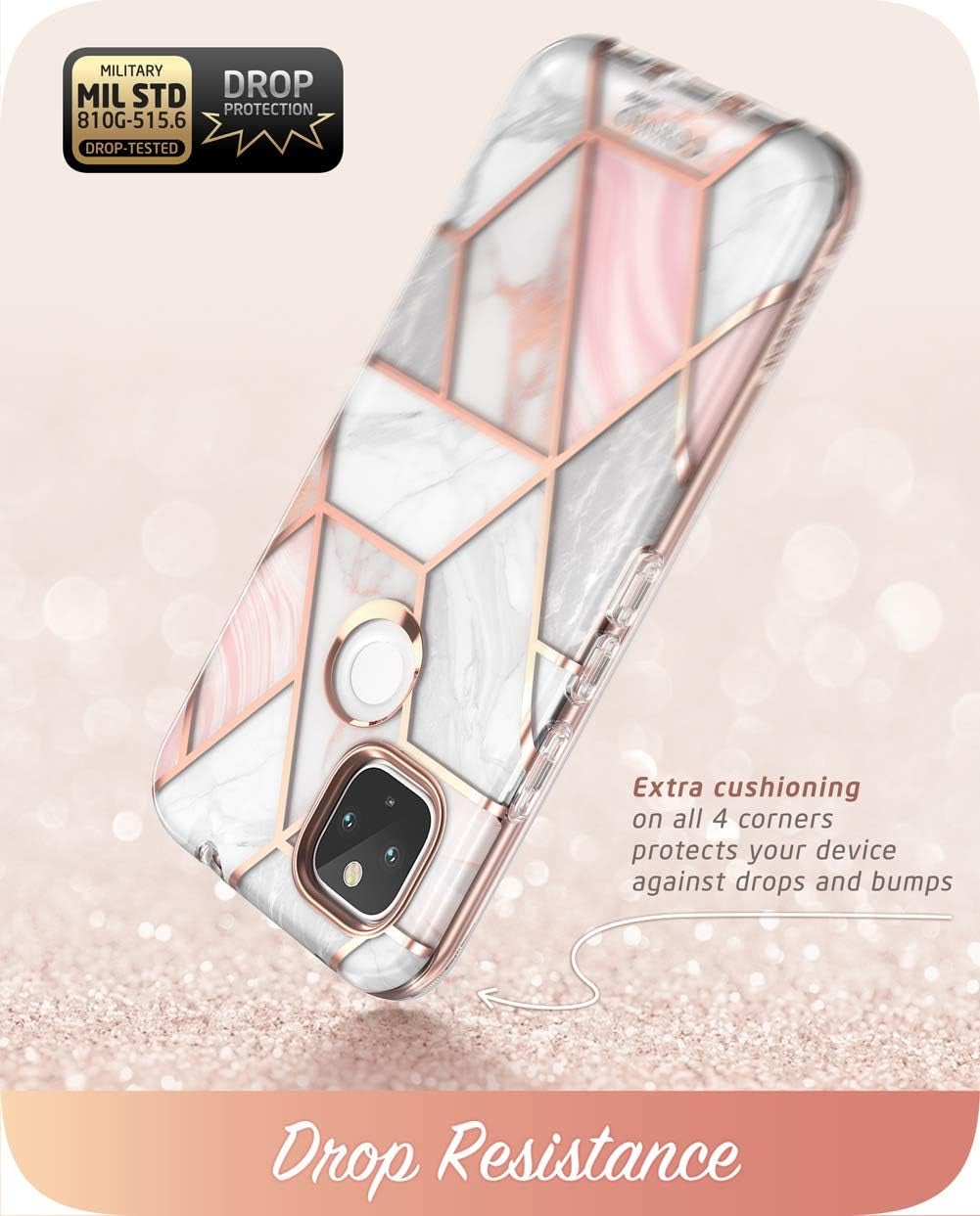 I-Blason Cosmo Series Case for Google Pixel 5A 5G Case 6.34 Inch (2021), Slim Full-Body Stylish Protective Case with Built-In Screen Protector (Marble)  i-Blason   