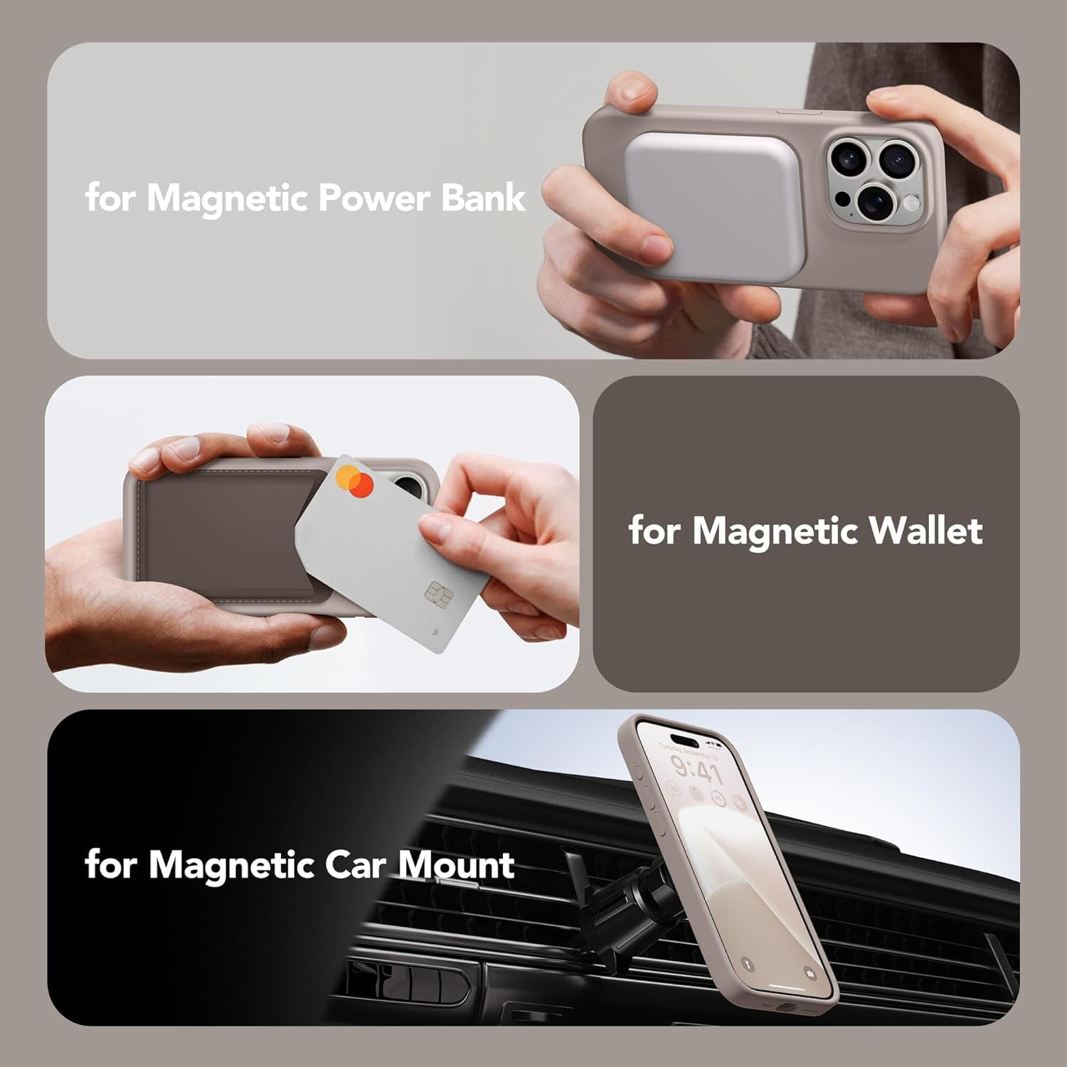 GONEZ for Iphone 15 Pro Case Compatible with Magsafe, [2X Screen Protector + 2X Camera Lens Protector], Soft Silicone Shockproof Anti-Scratch Full Body Protective Phone Case 6.1" 2023, Dark Grey  GONEZ   