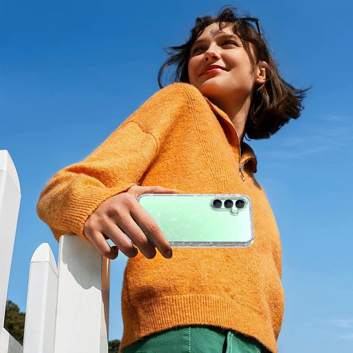 ACKETBOX for Samsung Galaxy S23 FE Case,Glitter Clear Case S23 Fe,Shockproof Bumper Protective Phone Cover,Designed for Samsung S23 FE 5G 6.4"(Clear Bling)