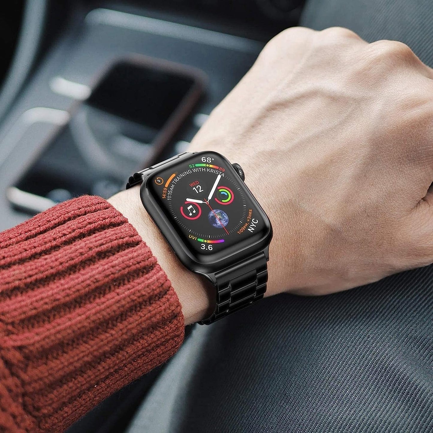 EPULY Compatible with Apple Watch Band 49Mm 45Mm 44Mm 42Mm 41Mm 40Mm 38Mm, Business Stainless Steel Metal Watchband for Iwatch Band Series 9, Ultra 2, SE, Ultra Series 8 7 6 5 4 3 2 1 Men & Women