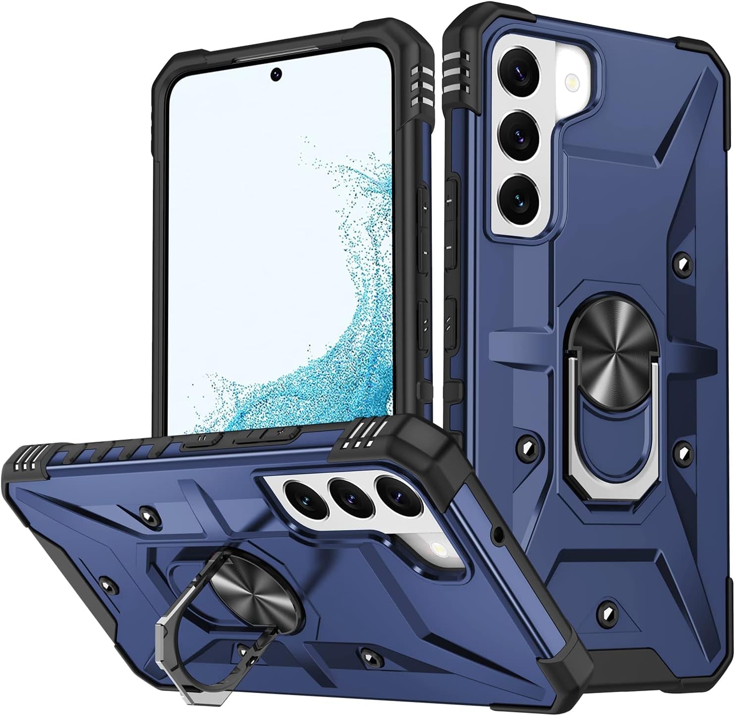 Case for Samsung Galaxy S22 plus Case Galaxy S22+ Case Military Grade Drop Case with Kickstand Ring Magnetic Holder Shockproof Protective for Galaxy S22 plus S22+ Phone Case (Midnight Green)