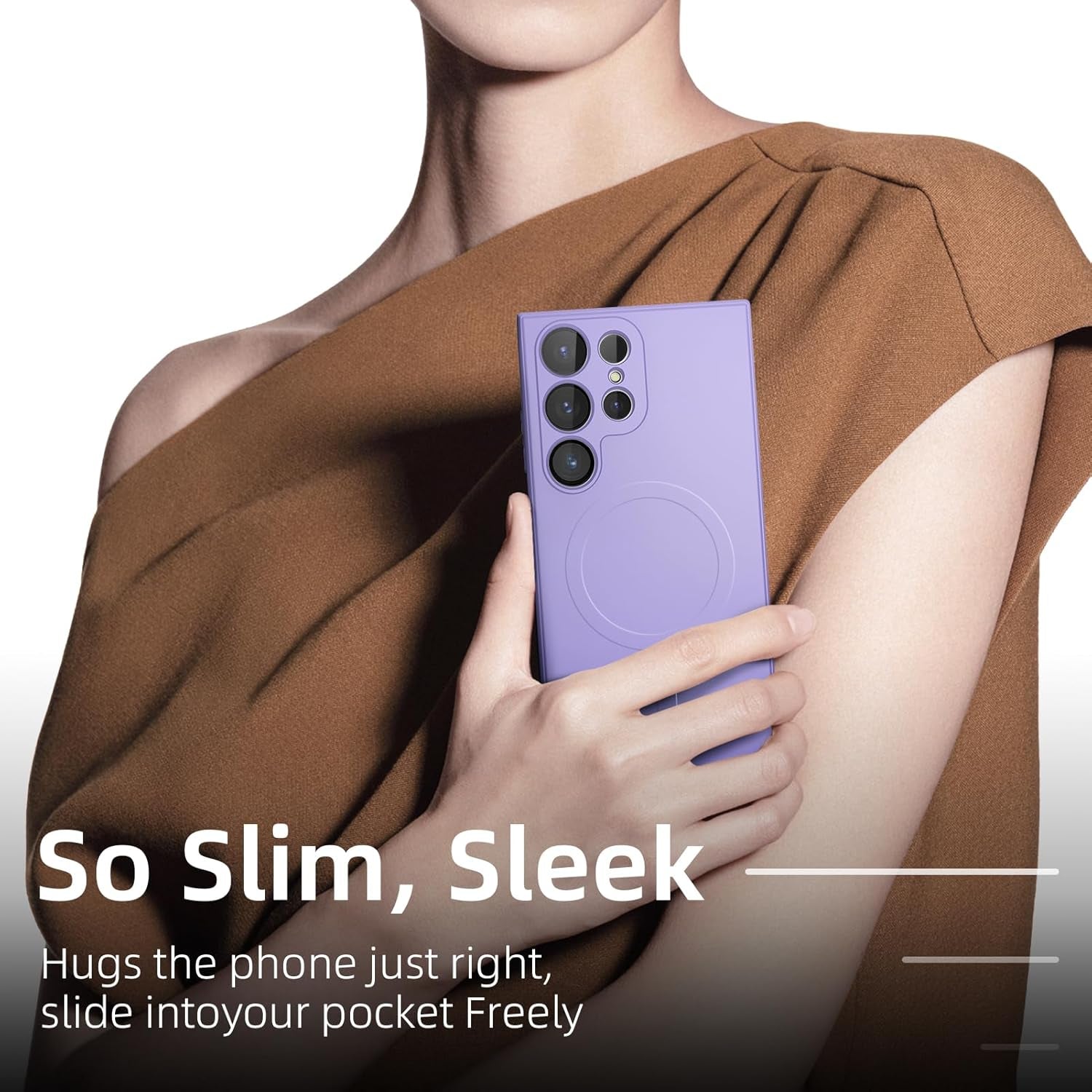 For Samsung Galaxy S22+ plus Case,Compatible with Magnetic, [Military Grade Drop Tested] Shockproof Slim Thin Phone Case,8-S22P-Purple