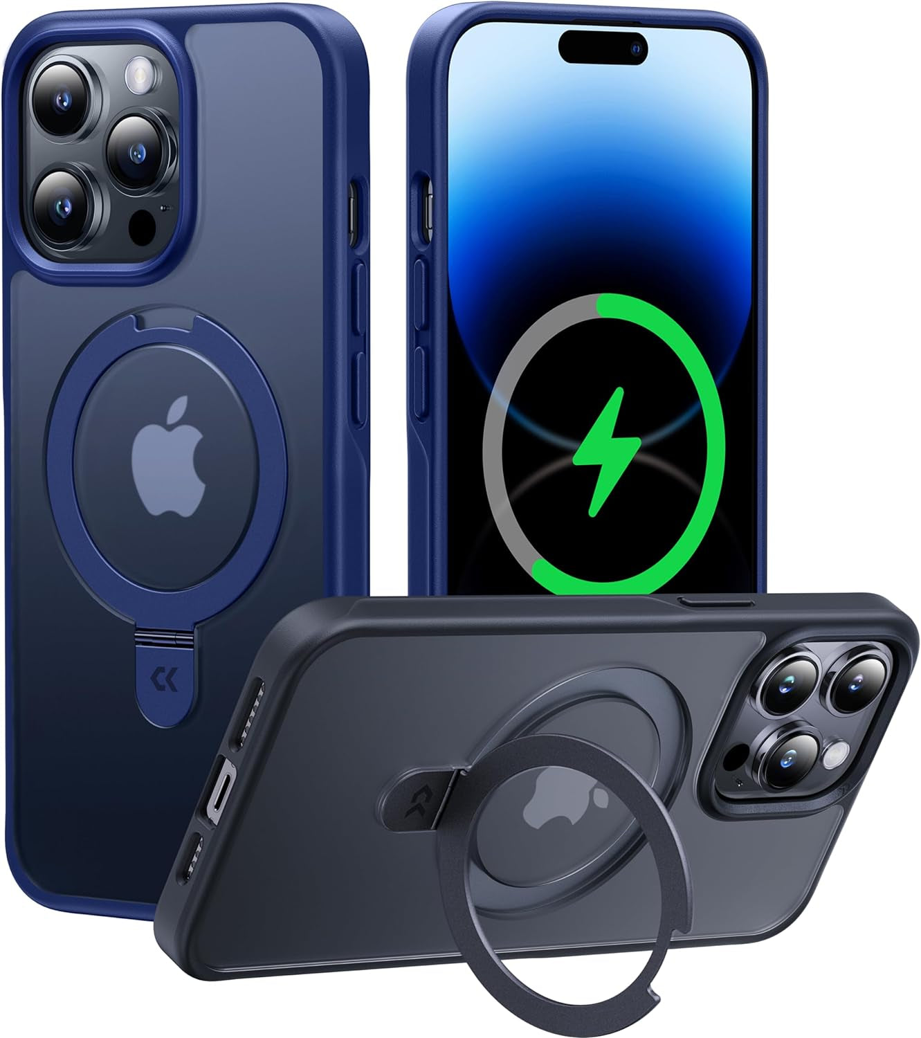 CASEKOO for Iphone 14 Pro Case with Magnetic Ring Stand [Military Drop Protection] [Compatible with Magsafe] Shockproof Slim Translucent Matte Phone Cases 6.1 Inch 2022, Purple  CASEKOO Blue For Iphone 14 Pro Max 