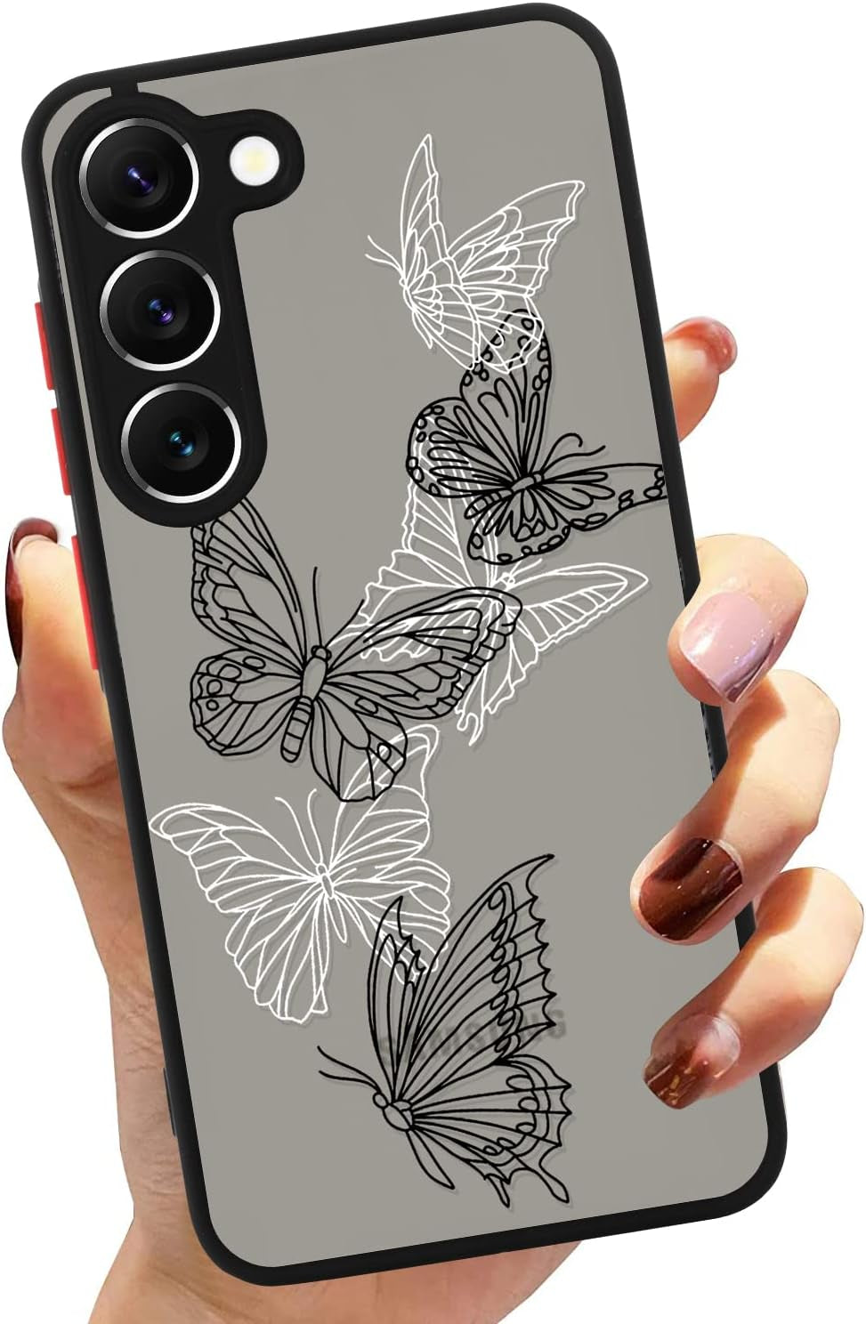Compatible Samsung Galaxy A53 5G Black White Butterfly Case, Translucent Matte Soft TPU Bumper Case Cute Black and White Butterfly Print Pattern Back Transparent Protective Case 6.5 Inch