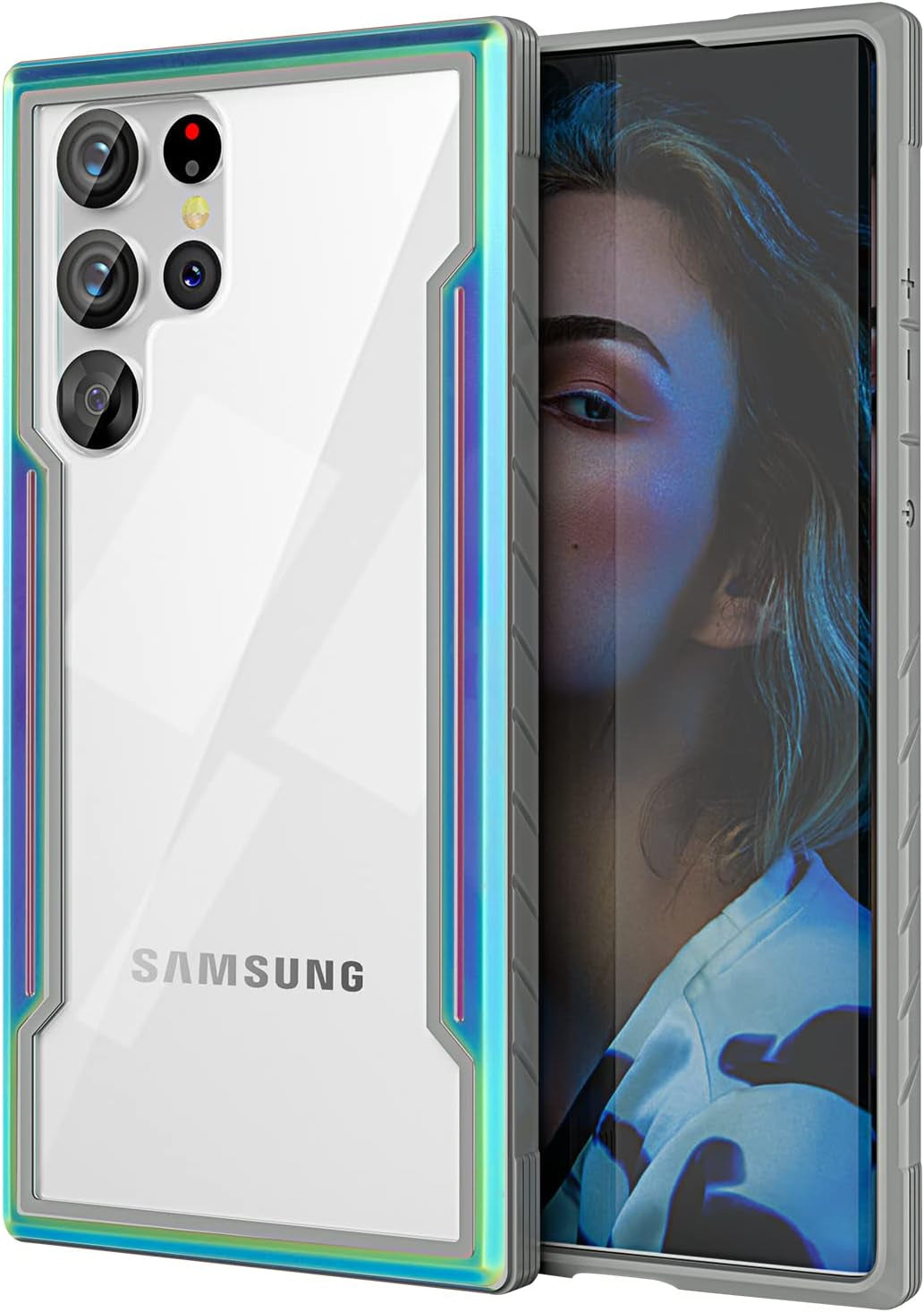 Compatible with Galaxy S22 Ultra Case, 2 in 1 Heavy Duty [Military Grade] Shockproof Drop Protection Case Designed for Samsung Galaxy S22 Ultra 5G Case 6.8 Inches (Multicolor)