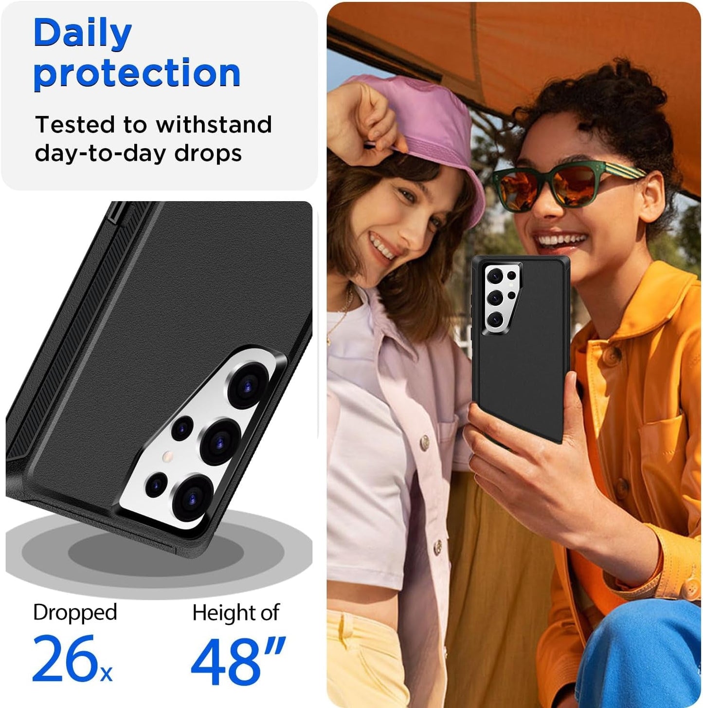 Aicase Belt-Clip Holster Case for Galaxy S24 Ultra with Screen Protector,Heavy Duty Drop Protection Full Body Rugged Shockproof/Dustproof Military Grade Tough Durable Cover for Samsung S24 Ultra