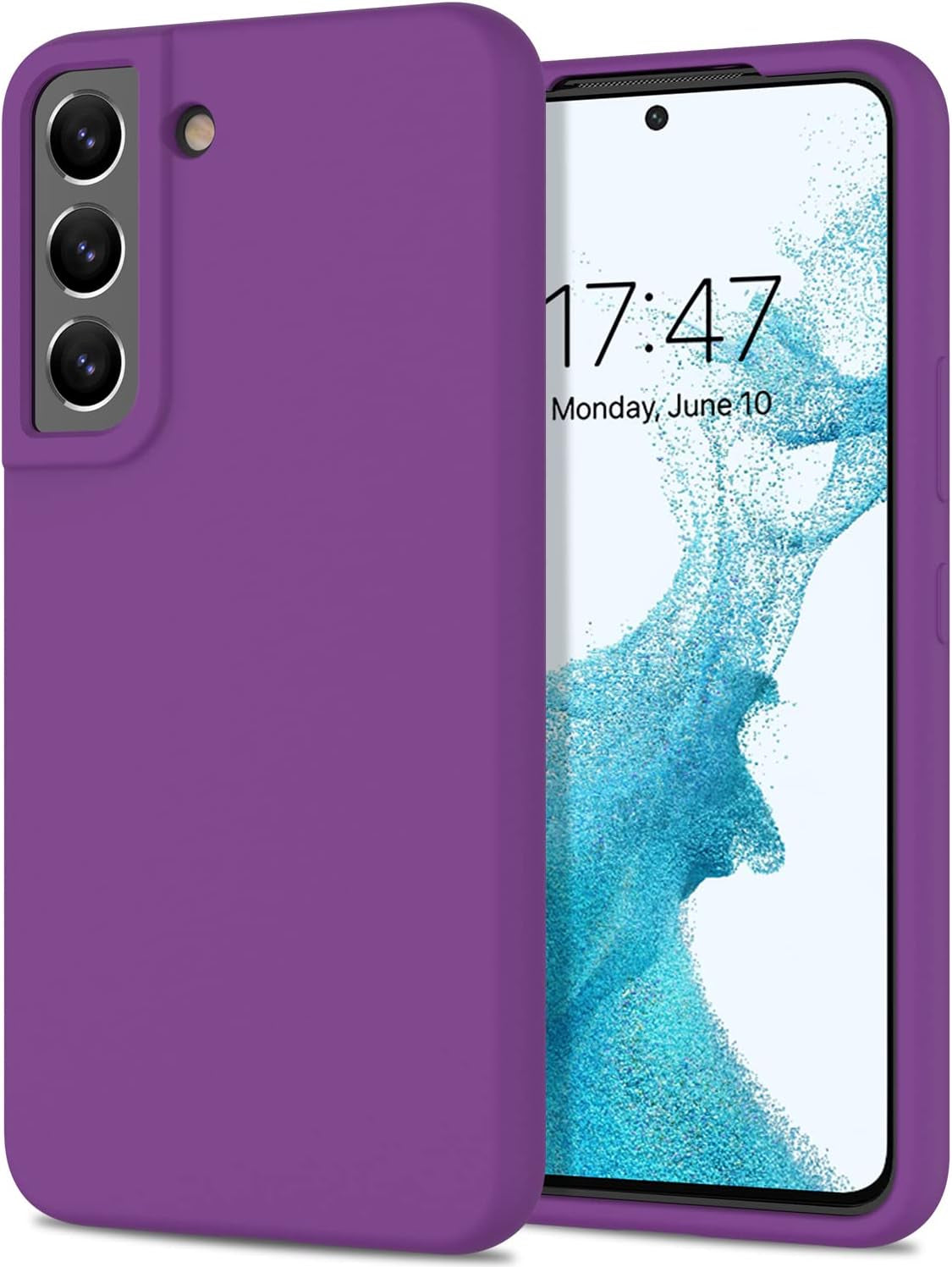 DEENAKIN for Samsung Galaxy S22 Case Silicone,Silky Smooth Flexible Gel Rubber Bumper Cover with Soft Microfiber Lining Slim Fit Protective Phone Case for Samsung Galaxy S22 Dark Blue