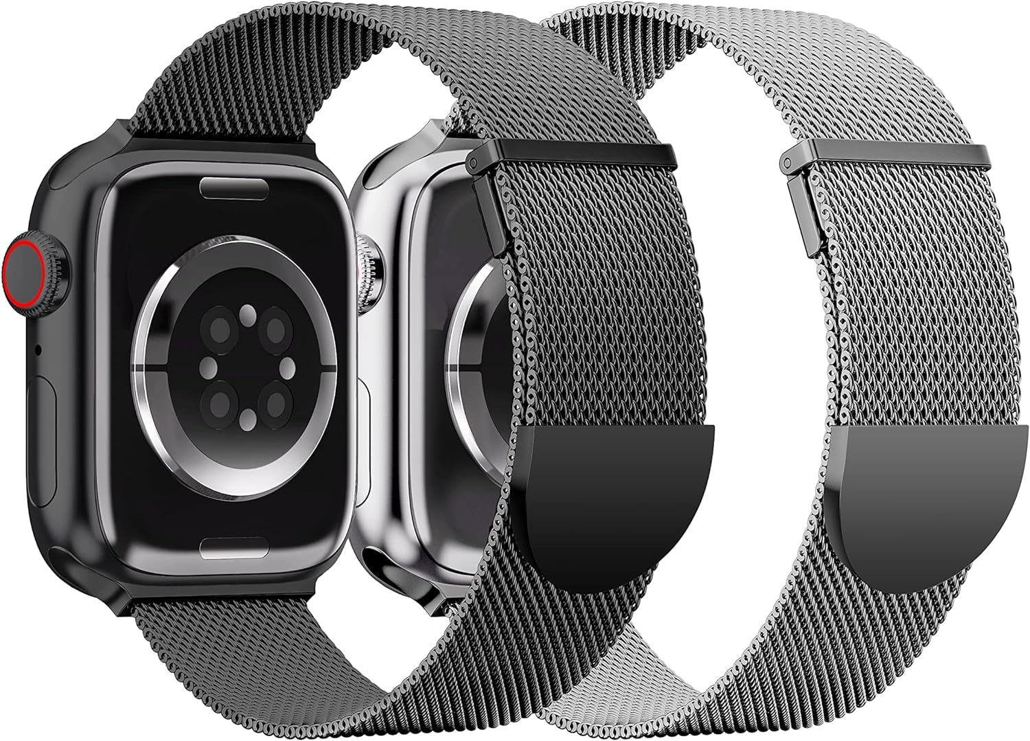 2 Pack Metal Magnetic Band Compatible with Apple Watch Bands 38Mm 40Mm 41Mm 42Mm 44Mm 45Mm 49Mm Women Men,Milanese Loop Stainless Steel Mesh Adjustable Strap for Iwatch Series 9 8 7 6 5 4 3 2 SE Ultra