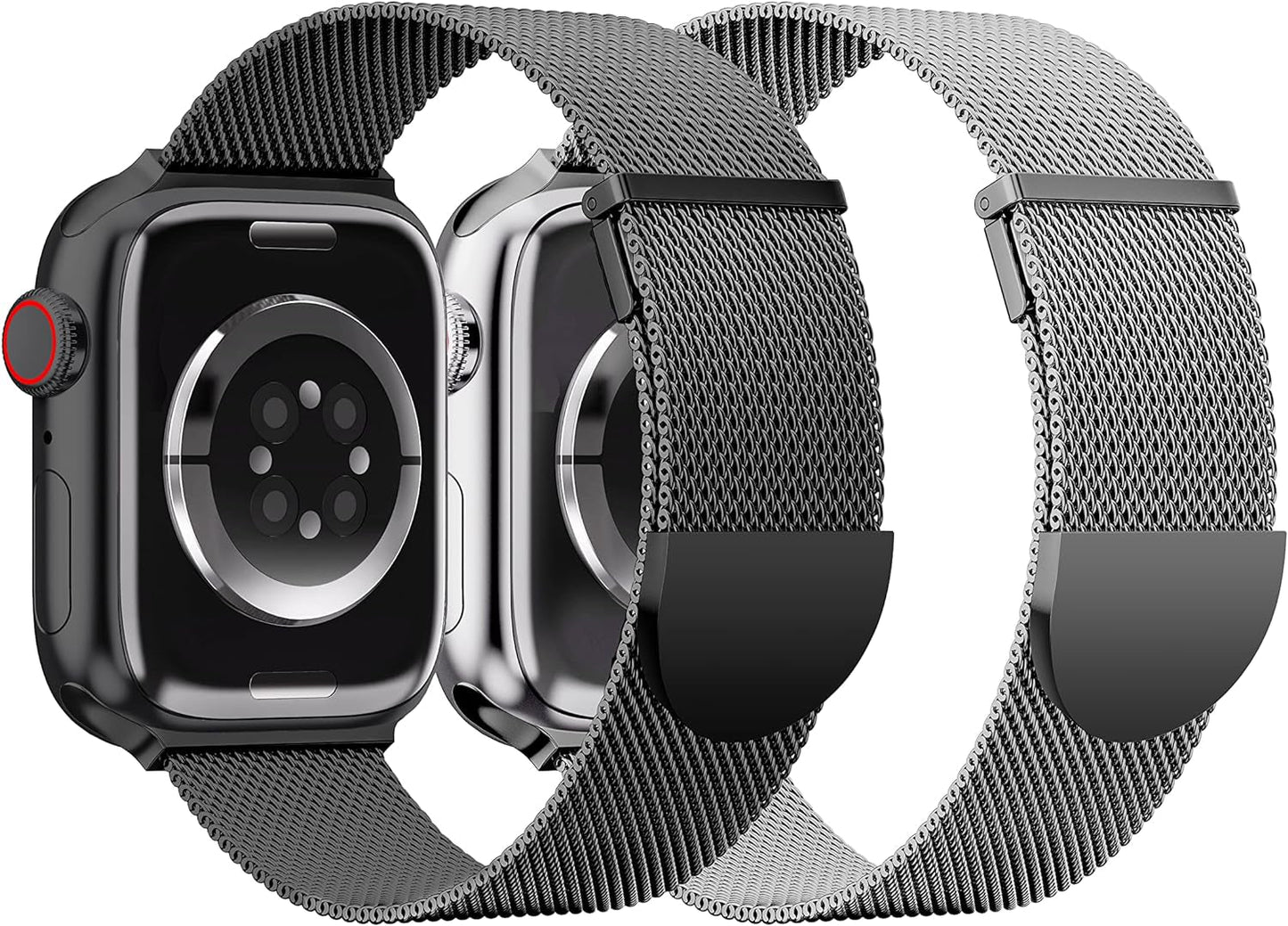 2 Pack Metal Magnetic Band Compatible with Apple Watch Bands 38Mm 40Mm 41Mm 42Mm 44Mm 45Mm 49Mm Women Men,Milanese Loop Stainless Steel Mesh Adjustable Strap for Iwatch Series 9 8 7 6 5 4 3 2 SE Ultra