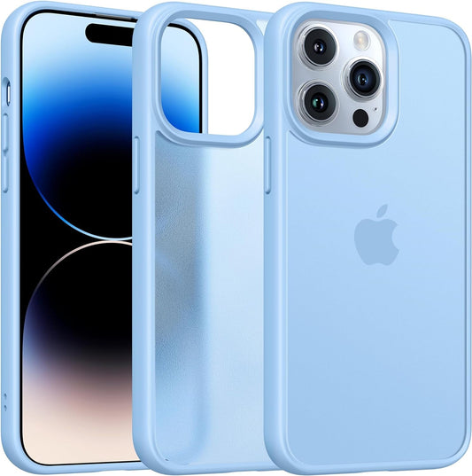 Alphex Colored Transluscent for Iphone 14 Pro Max Case, Sleek Retro Design, German Quality Standard Certified, 12FT Military-Grade Protection, Slim Matte Hard Back Case 6.7-Inch, Sierra Blue  Alphex   