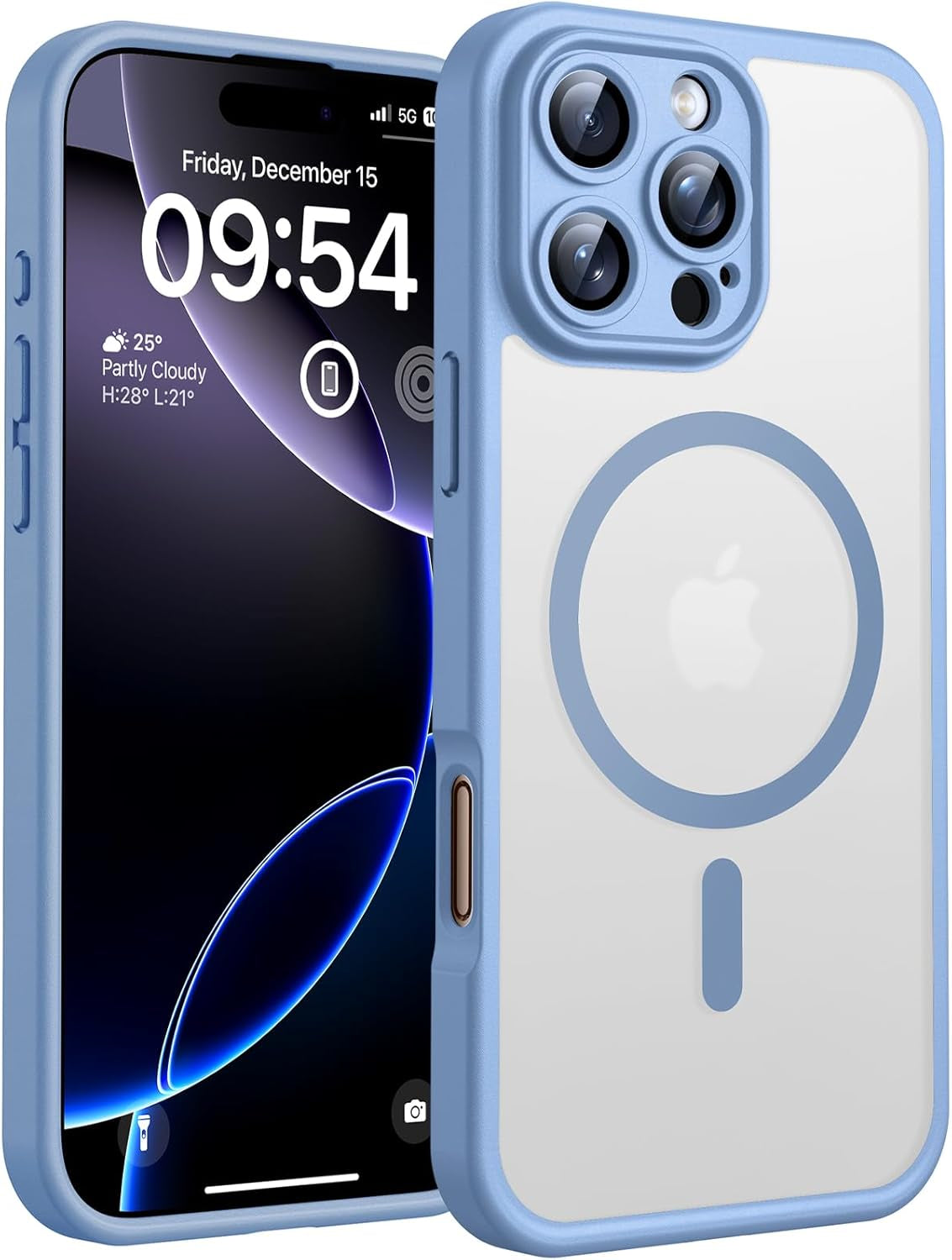 TOCOL for Iphone 17 Pro Case, Compatible with Magsafe, Full Camera Protection, Built-In Magnetic Ring, Drop Protection, Translucent Matte Phone Case for Iphone 17 Pro 6.3 Inch (Black)