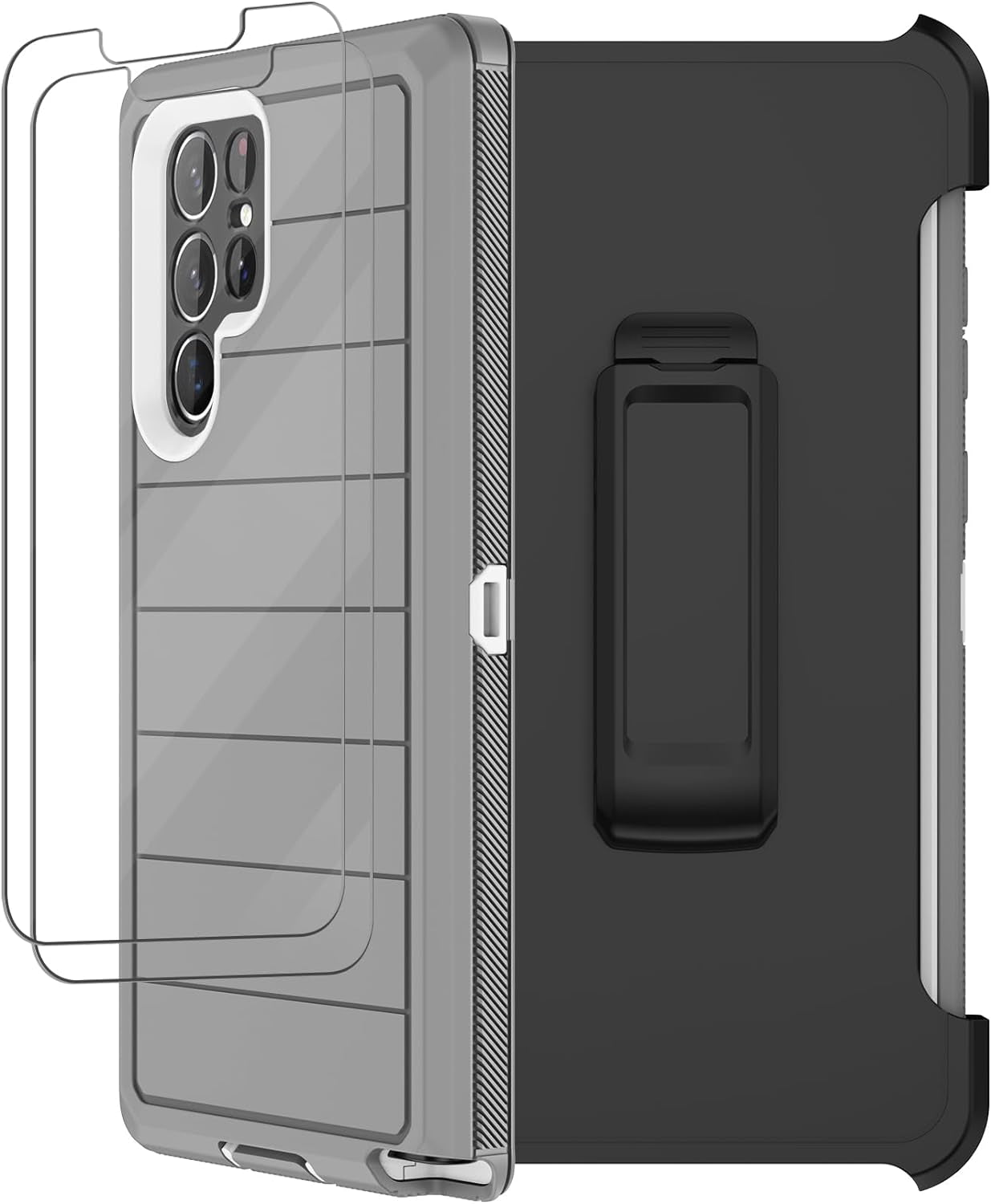 For Samsung Galaxy S22 Ultra Case with Belt Clip Holster, 2X Screen Protector, Military Grade Protection Heavy Duty Full Body Shockproof Rugged Protective Cover for Samsung S22 Ultra 5G (Orange)