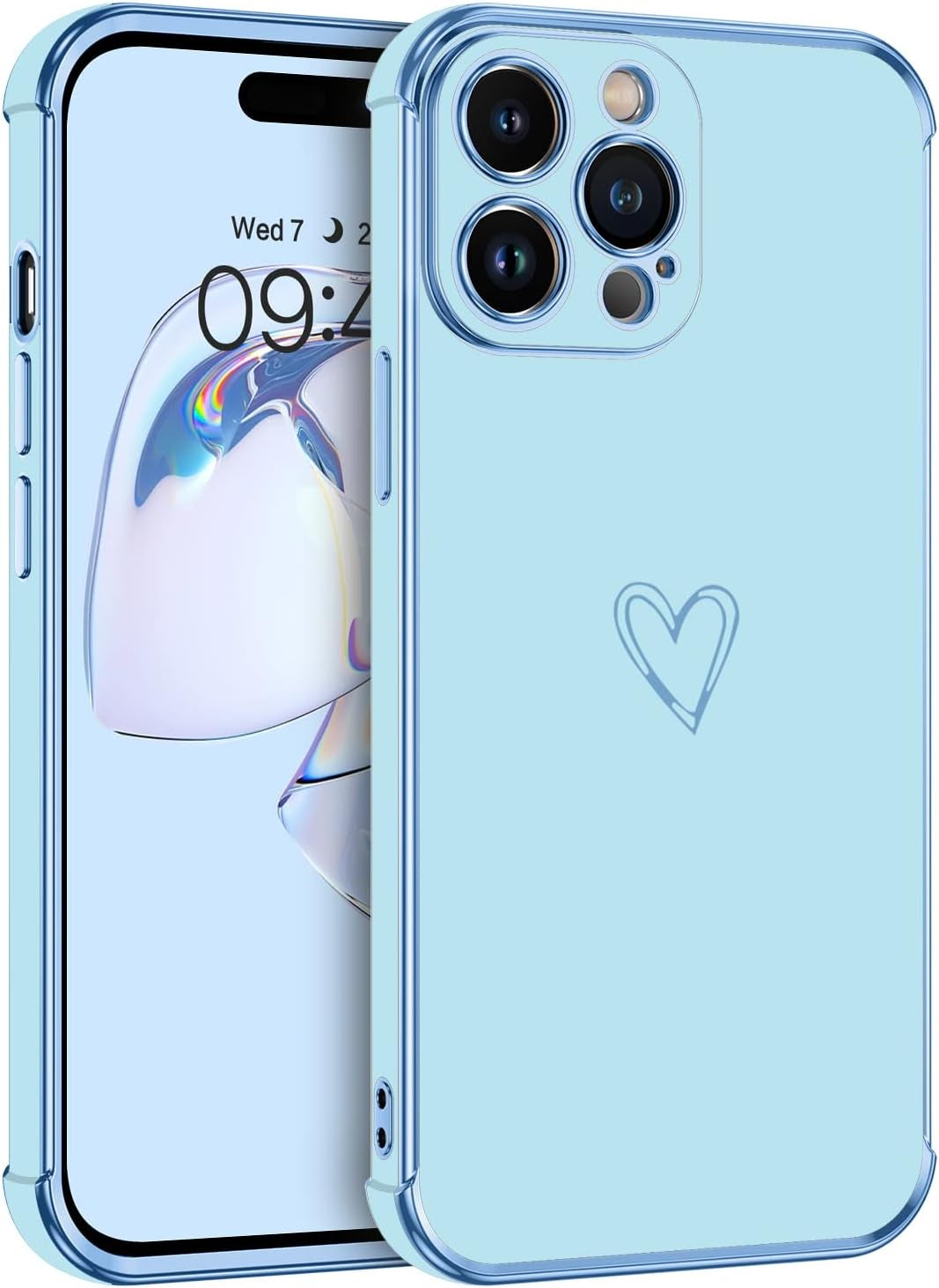 BENTOBEN Iphone 14 Pro Case, Slim Fit Cute Heart Pattern 14 Pro Phone Case, Soft Flexible Shockproof TPU Bumper Women Girls Non-Slip Lightweight Charging Protective Cover for Iphone 14 Pro 6.1", Gray  BENTOBEN   