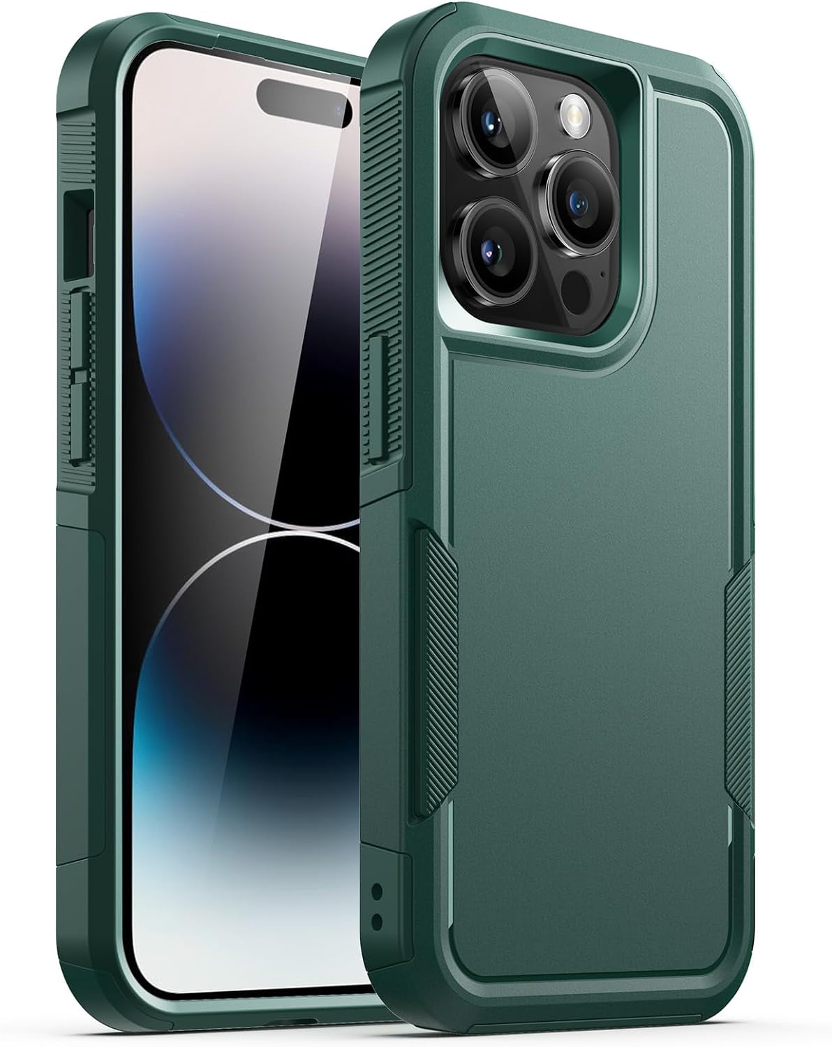 Jetech Case for Iphone 14 Pro Max 6.7-Inch, Heavy Duty Dual-Layer Rugged Protection, Shockproof Protective Tough Phone Cover with Matte Back (Deep Purple)  JETech Midnight Green  