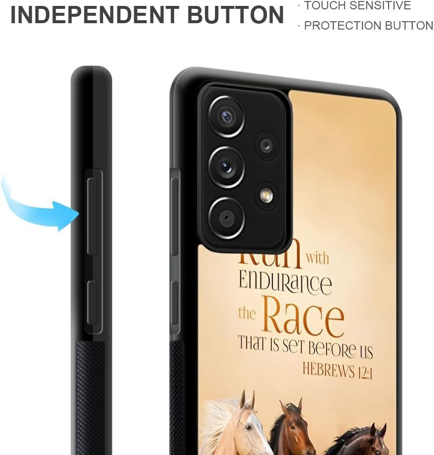 Compatible with Samsung Galaxy A53 5G Case,Christian Positive Quotation Horse Slim Soft Shockproof for Women Girls Boys Protective Cover for Samsung Galaxy A53 5G