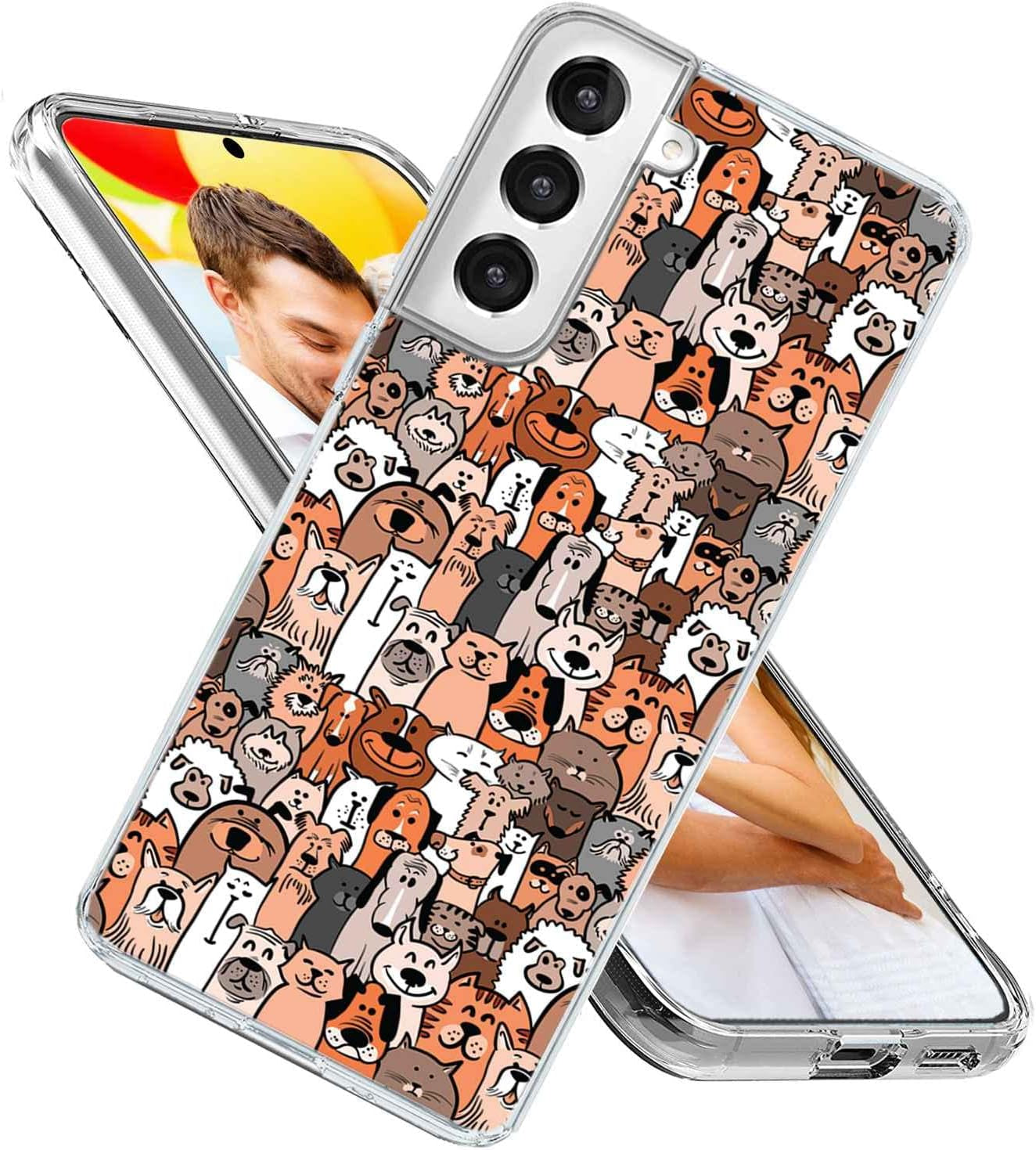 For Galaxy S22 plus Case,Samsung S22 plus Case for Girl Women Men, Shockproof Slim Soft TPU Clear Protective Phone Case Cover with Design for Galaxy S22+,Funny Sports Design Brown Football