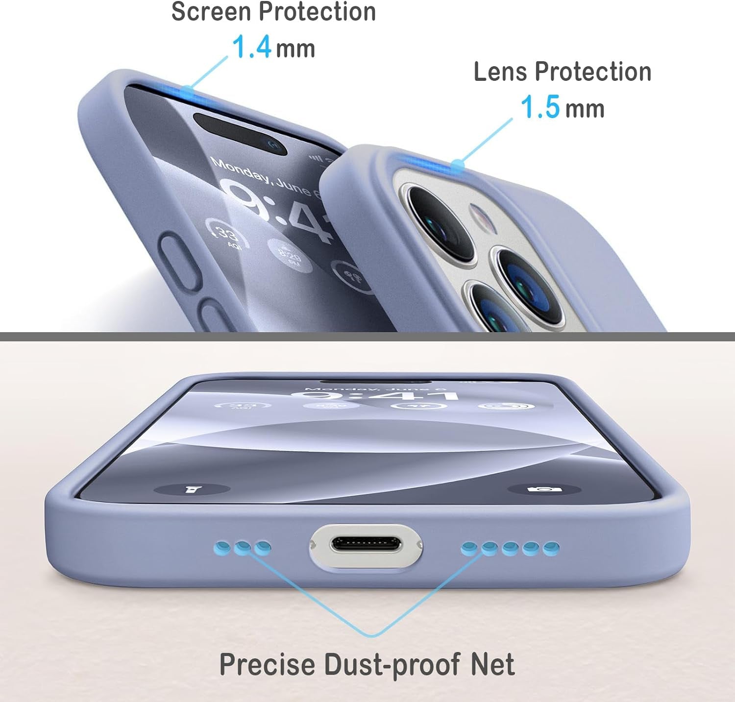 Coolfrog for Iphone 15 Pro Case, Compatible with Magsafe, 6.1" Silicone Shockproof Military-Grade Protection, Magnetic Phone Case for Men Women, Clove Purple  CoolFrog   