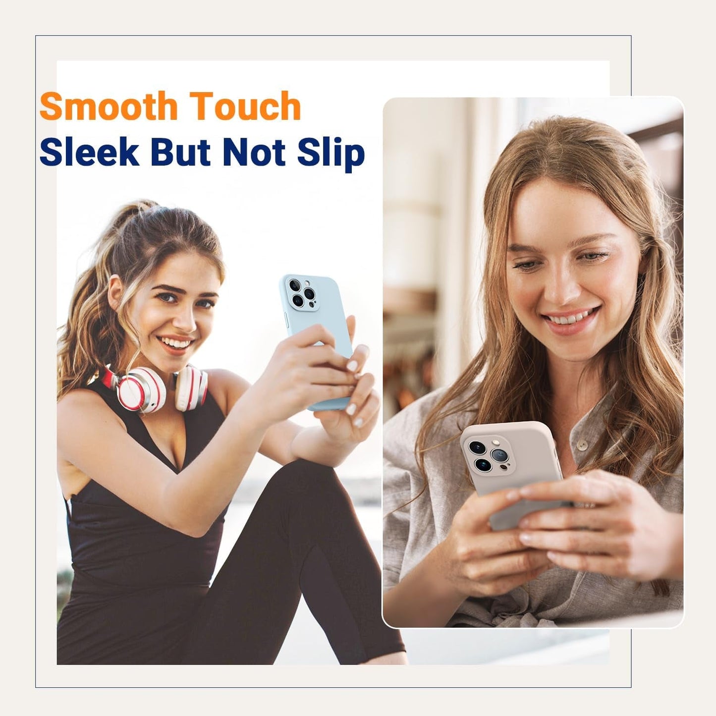 HIKII for Iphone 14 Pro Case Magnetic, Upgraded Silicone [Camera Protection] [Compatible with Magsafe] for Iphone 14 Pro Case with [2 Screen Protectors], 6.1 Inch, Light Brown  HIKII   