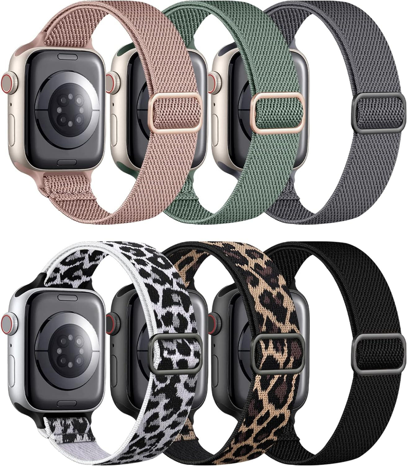 Charlam Stretchy Band Compatible with Apple Watch Bands 40Mm 41Mm 38Mm Womens, Cute Thin Elastic Nylon Braided Comfortable Replacement Slim Wristbands for Iwatch SE Series 8 7 6 5 4 3 2 1, (Package B)