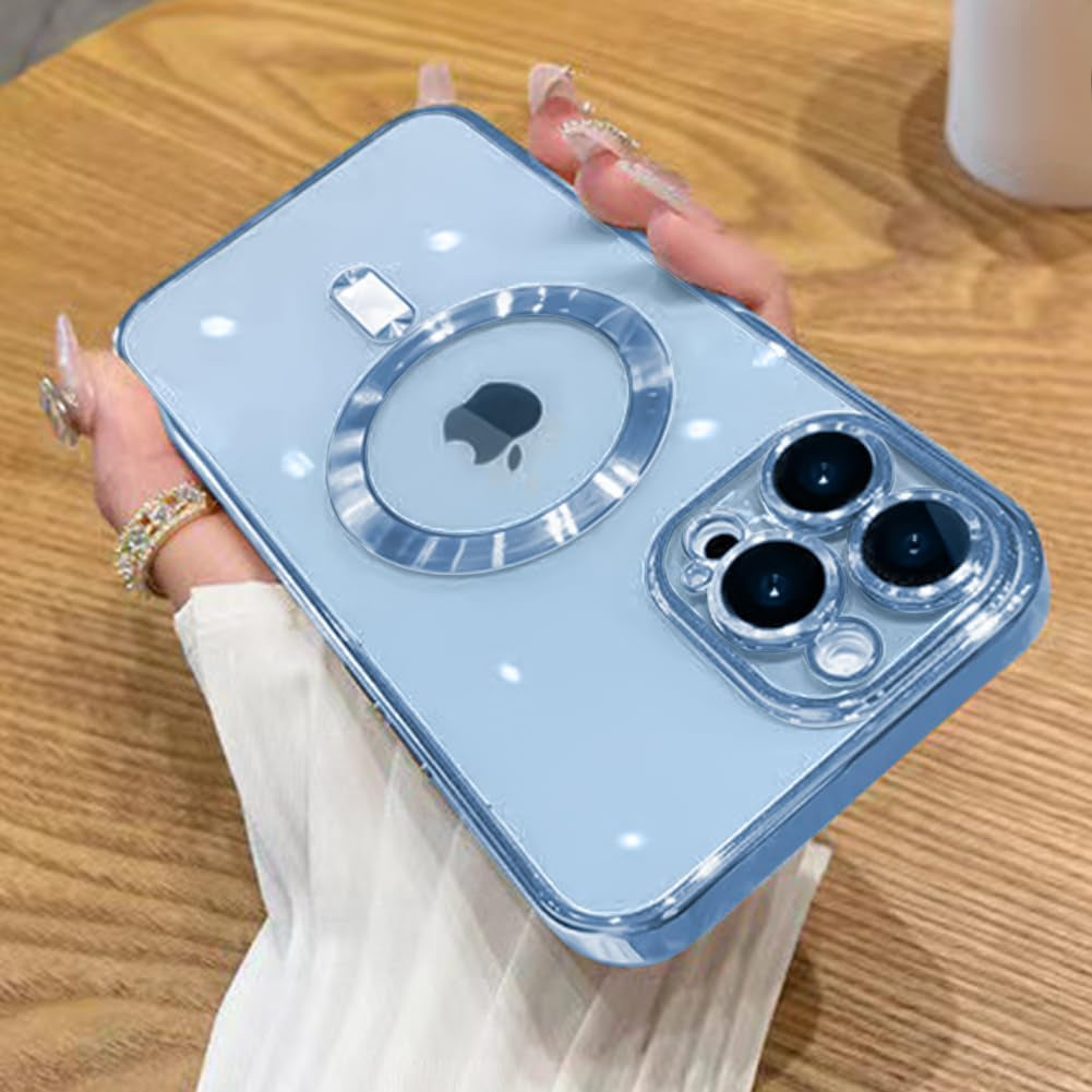 OOK Case Made for Iphone 15 Pro Max 6.7 Inch [Built-In Camera Lens Protector] [Compatible with Magsafe] Anti-Scratch Shockproof Protective Slim Electroplated Case for Women Men - Green  OOK   