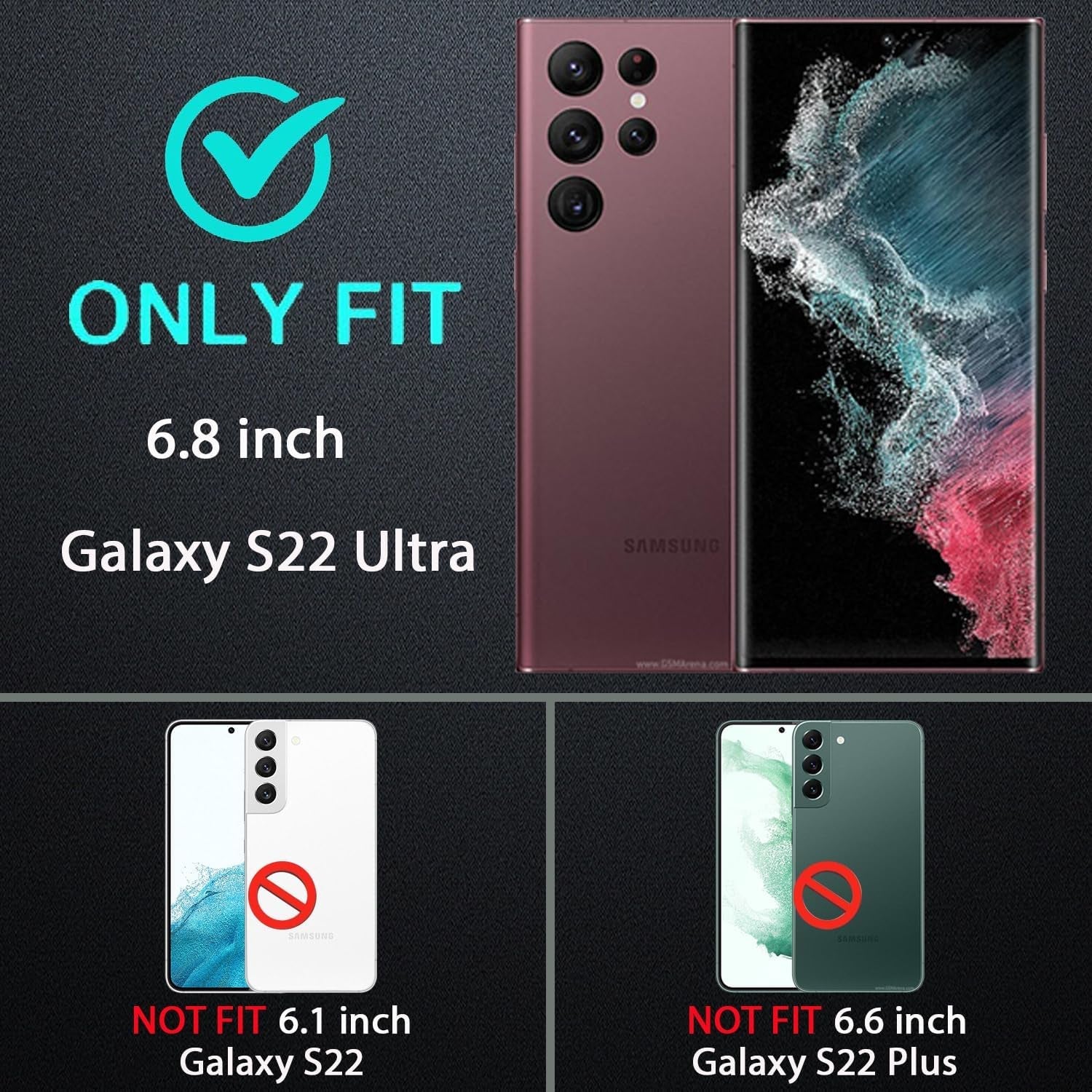 For Samsung Galaxy S22 Ultra Case, with 2Pcs [Self Healing Flexible TPU Screen Protector & Camera Lens Protector] Military Grade Heavy Duty Case for Galaxy S22 Ultra 5G (Aqua Blue/Pink)