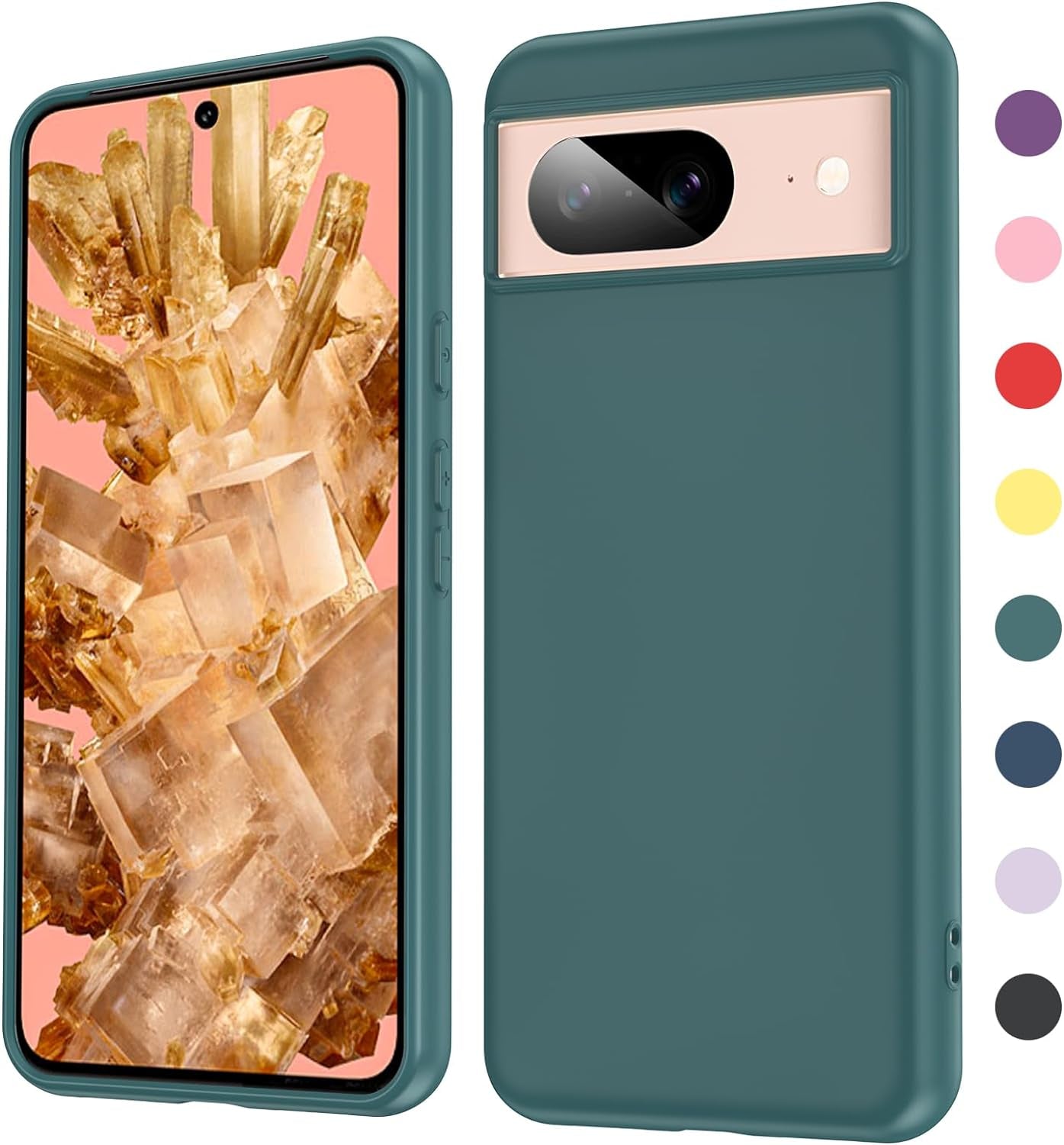 Leyi for Pixel 6A 5G Case: Google Pixel 6A Case with [2 Pack] Tempered Glass Screen Protector Liquid Silicone Soft Microfiber Liner Cover Case Pixel 6A, Red  LeYi Green Google Pixel 8 