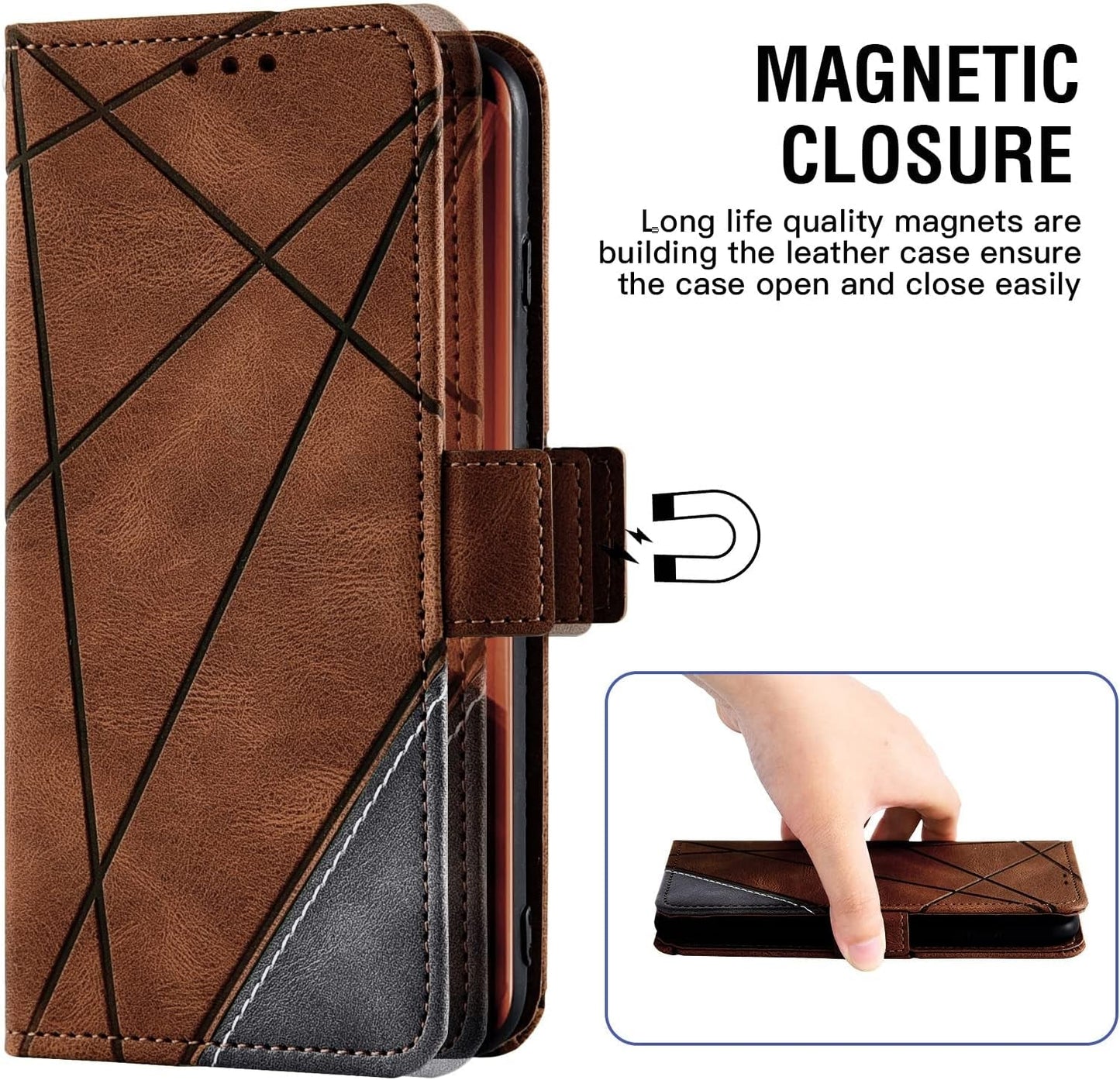 Asuwish Compatible with Samsung Galaxy S22 plus S22+ 5G Wallet Case Tempered Glass Screen Protector Leather Flip Card Holder Stand Cell Accessories Phone Cover for S22+5G S22Plus 22S + S 22 22+ Brown