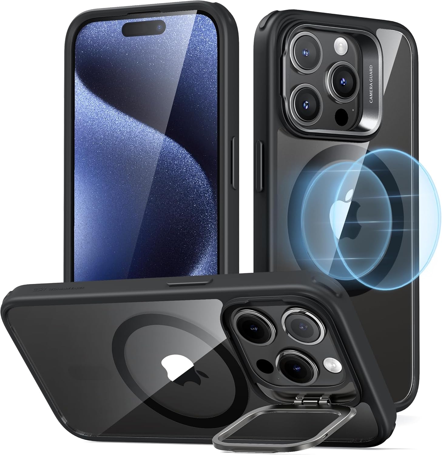 ESR for Iphone 17 Pro Max Case with Stash Stand, Camera Control Cover Compatible with Magsafe, Military-Grade Drop Protection Phone Case for Iphone 17 Pro Max, Scratch-Resistant Back Cover, Clear