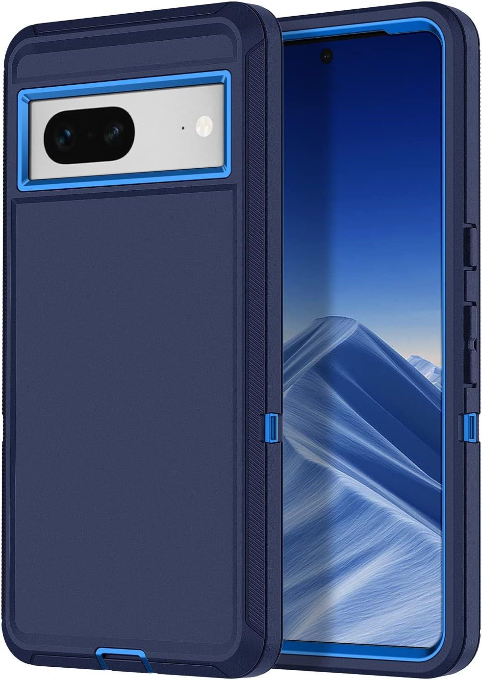 Hucasok for Google Pixel 8 Case Shockproof Rugged Full Body Protection Scratch Resistant Heavy Duty Dust/Drop Proof 3-Layer Durable Cover Case for Google Pixel 8 6.2 Inch,Navy Blue  Hucasok Navy Blue Google Pixel 7 