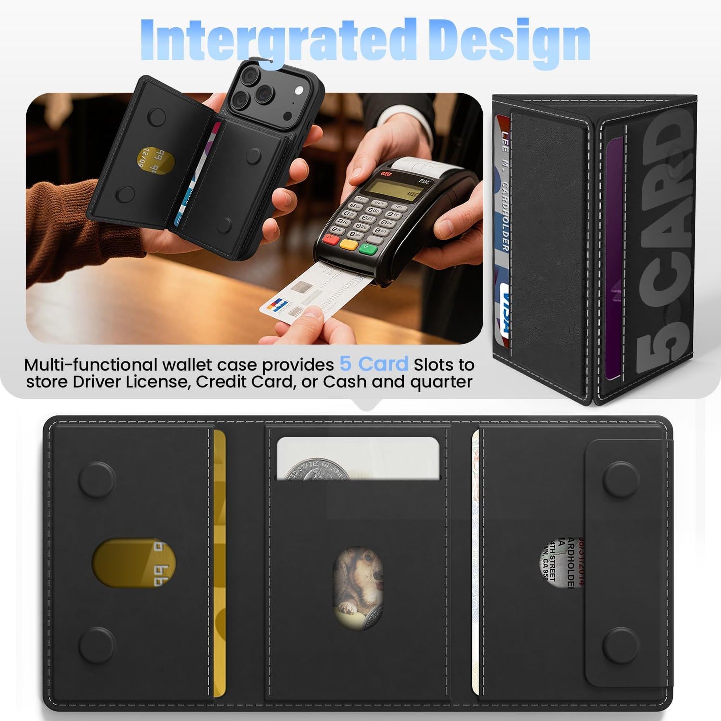 Designed for Iphone 17 Pro Max Case Wallet with Card Holder, [Magnetic Clasp Cover] [RFID Blocking Leather Protection] Shockproof Women Men Cases 6.9 Inch for Apple 17 Pro Max, Black