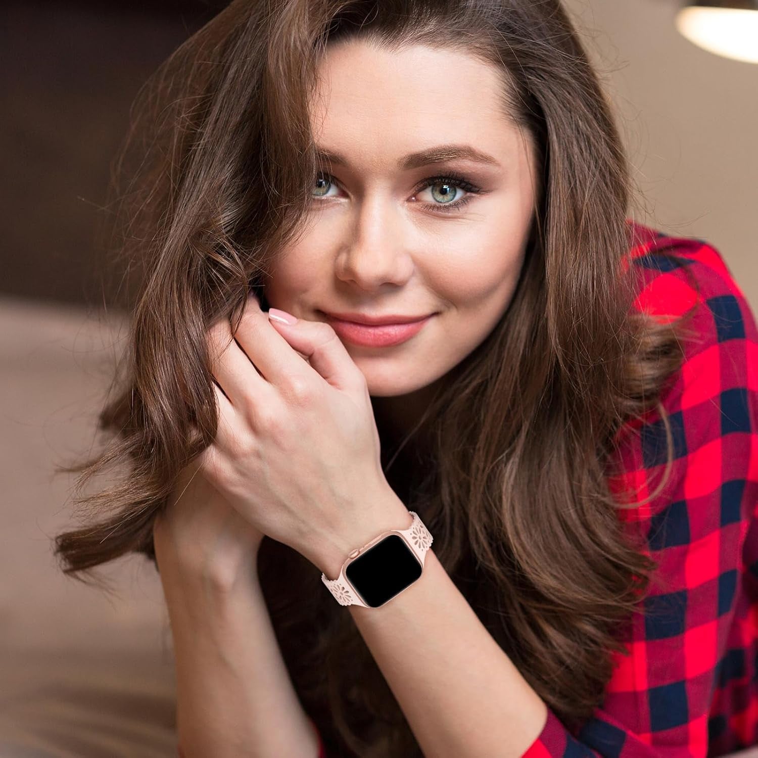 6 Pack Lace Hollow-Out Silicone Bands Compatible with Apple Watch 38Mm 40Mm 41Mm 42Mm 44Mm 45Mm 49Mm, Slim Thin Sport Strap Wristbands for Iwatch Ultra/Ultra 2 SE Series 9/8/7/6/5/4/3/2/1 Women Girls