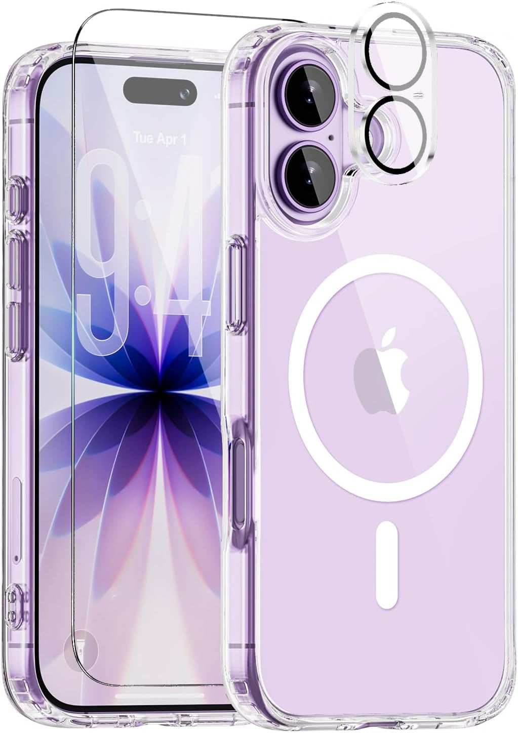 For Iphone 17 Pro Max Case, Compatible with Magsafe, Magnetic Slim Cover, Anti-Yellowing & Shockproof, Full Camera Protection, Includes Screen & Lens Protectors, Clear Protective Case