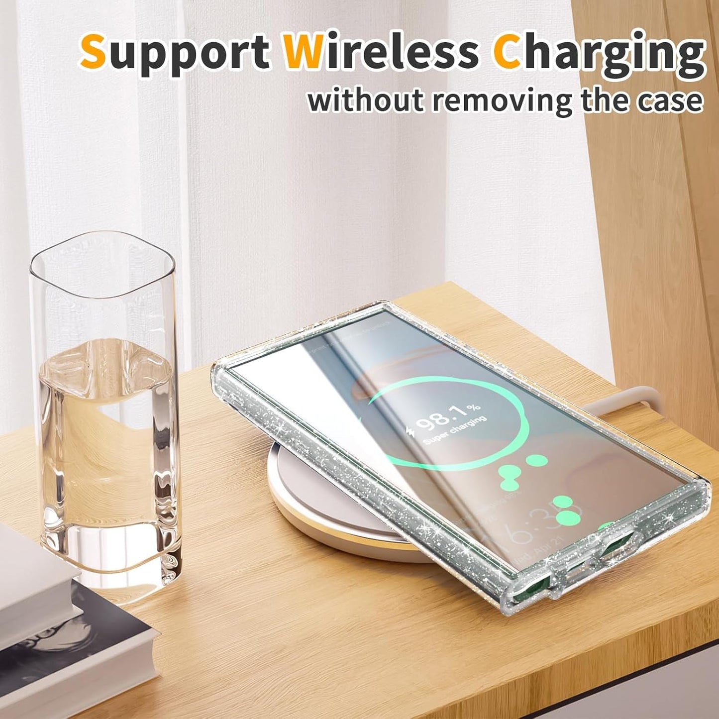 ACKETBOX for Samsung Galaxy S23 Ultra Case,Glitter Clear Case S23 Ultra,Shockproof Bumper Protective Phone Cover,Designed for Samsung Galaxy S23 Ultra 5G 6.8 Inch（Clear Bling）