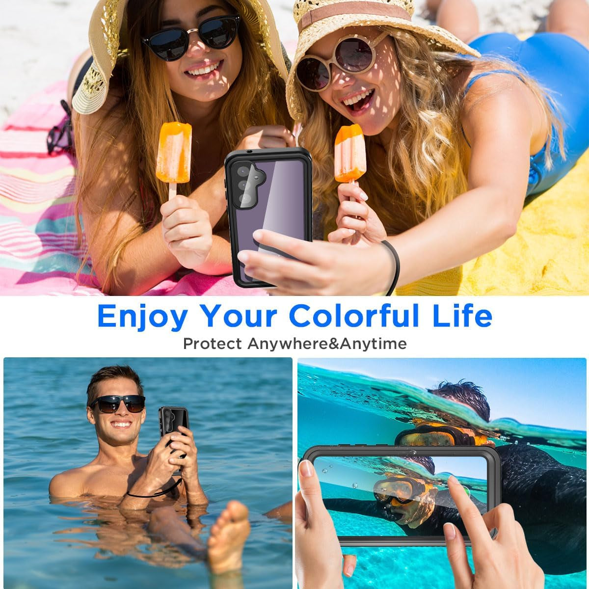 Aicase for Samsung Galaxy S23 FE Case Waterproof Clear Built-In Screen Protector Snowproof,Dustproof,Shockproof,Ip68 Certified [Real 360] Full Body Protection Fully Sealed Underwater for S23 FE 6.4"_1