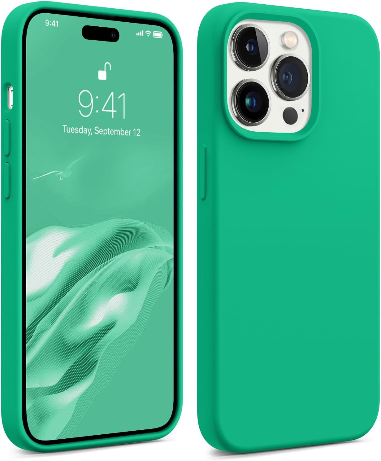 AOTESIER Shockproof Series Iphone 14 Pro Max Case, Silicone Ultra Slim Thin Cover, Full-Body Protective Phone Case for Iphone 14 Promax Case, 6.7 Inch, Chocolate  AOTESIER Emerald Green  