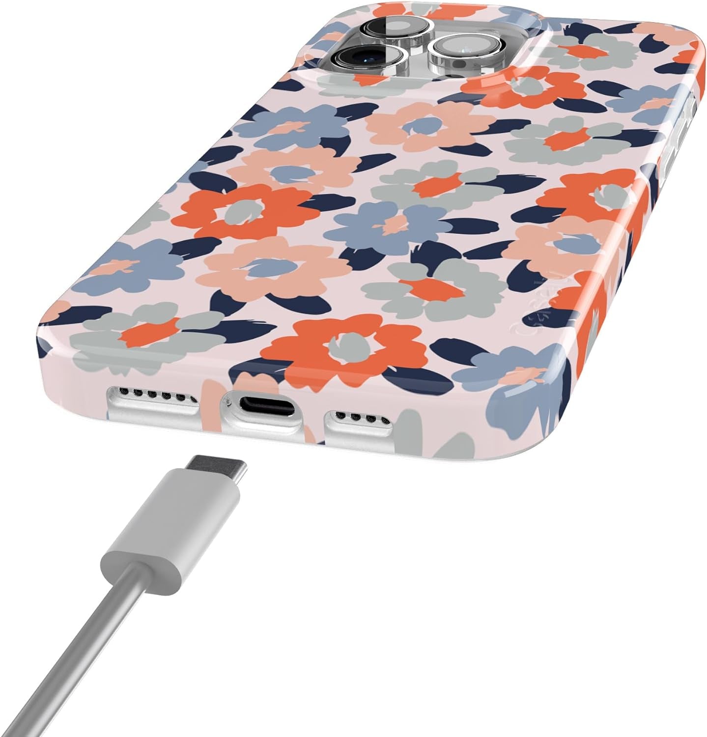 Casely Iphone 15 Pro Case | Field of Flowers | Pastel Floral | Classic Case | Compatible with Magsafe and Action Button  Casely   
