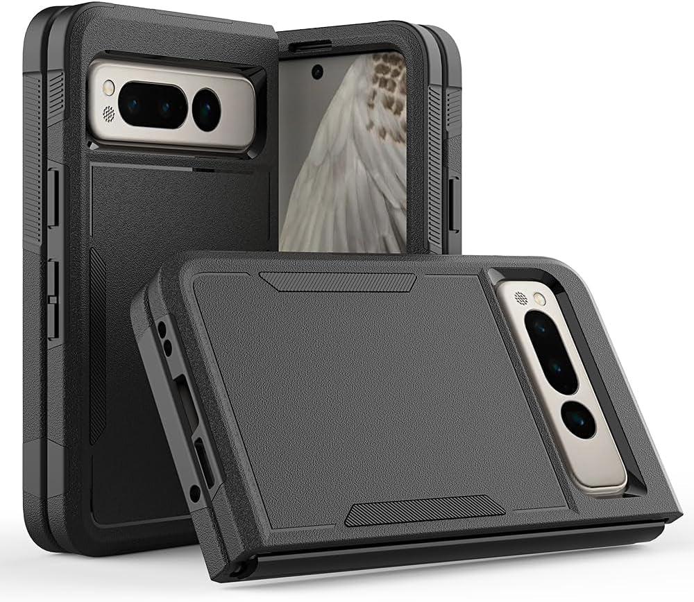 Case for Pixel Fold 5G, Shockproof, Strong and Durable Phone Protective Case for Google Pixel Fold 2023, Black  WOGROO Black Pixel Fold 