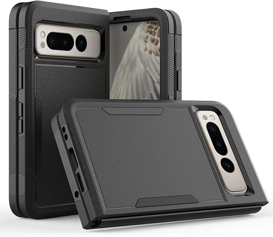 Case for Pixel Fold 5G, Shockproof, Strong and Durable Phone Protective Case for Google Pixel Fold 2023, Black  WOGROO Black Pixel Fold 