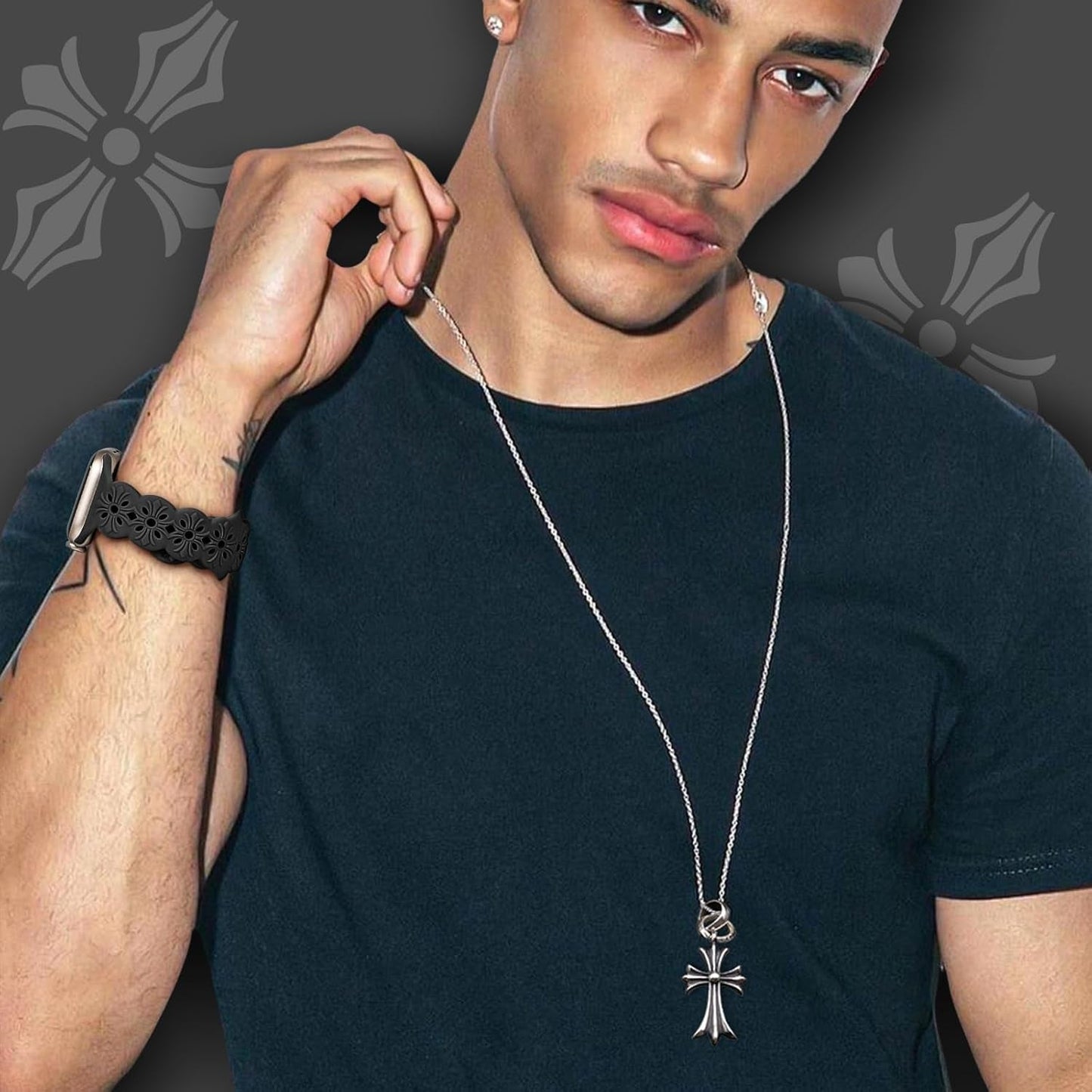 3 Pack Engraved Lace Silicone Bands Compatible with Apple Watch Band 38Mm 40Mm 41Mm 42Mm 44Mm 45Mm 49Mm Women Men, Slim Thin Hollow-Out Sport Strap for Iwatch Series 9/8/7/6/5/4/3/2/1 SE Ultra 2/1