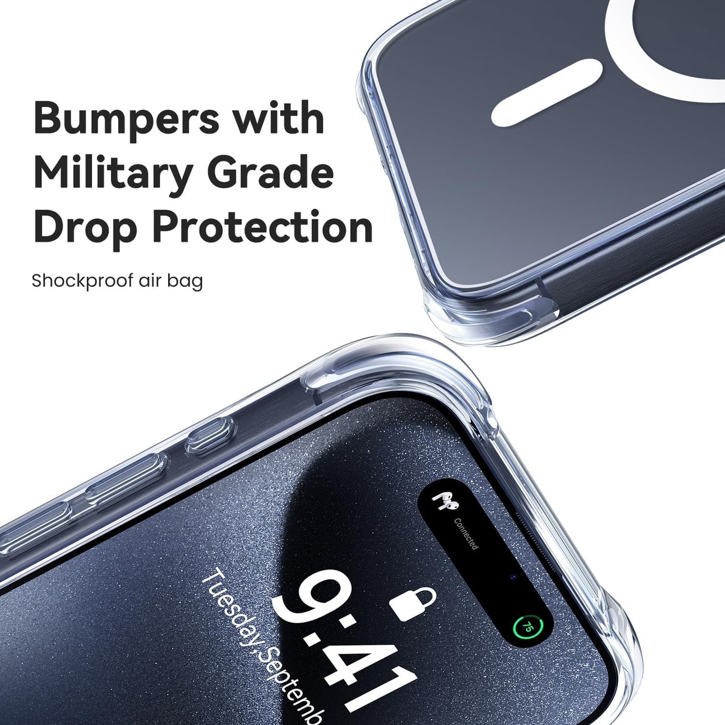 Mkeke Magnetic Clear for Iphone 15 Pro Max Case,[Compatible with Magsafe][Not-Yellowing] with 2X Screen Protector Shockproof Phone Case 2023  Shenzhen Make Technology Company Limited   