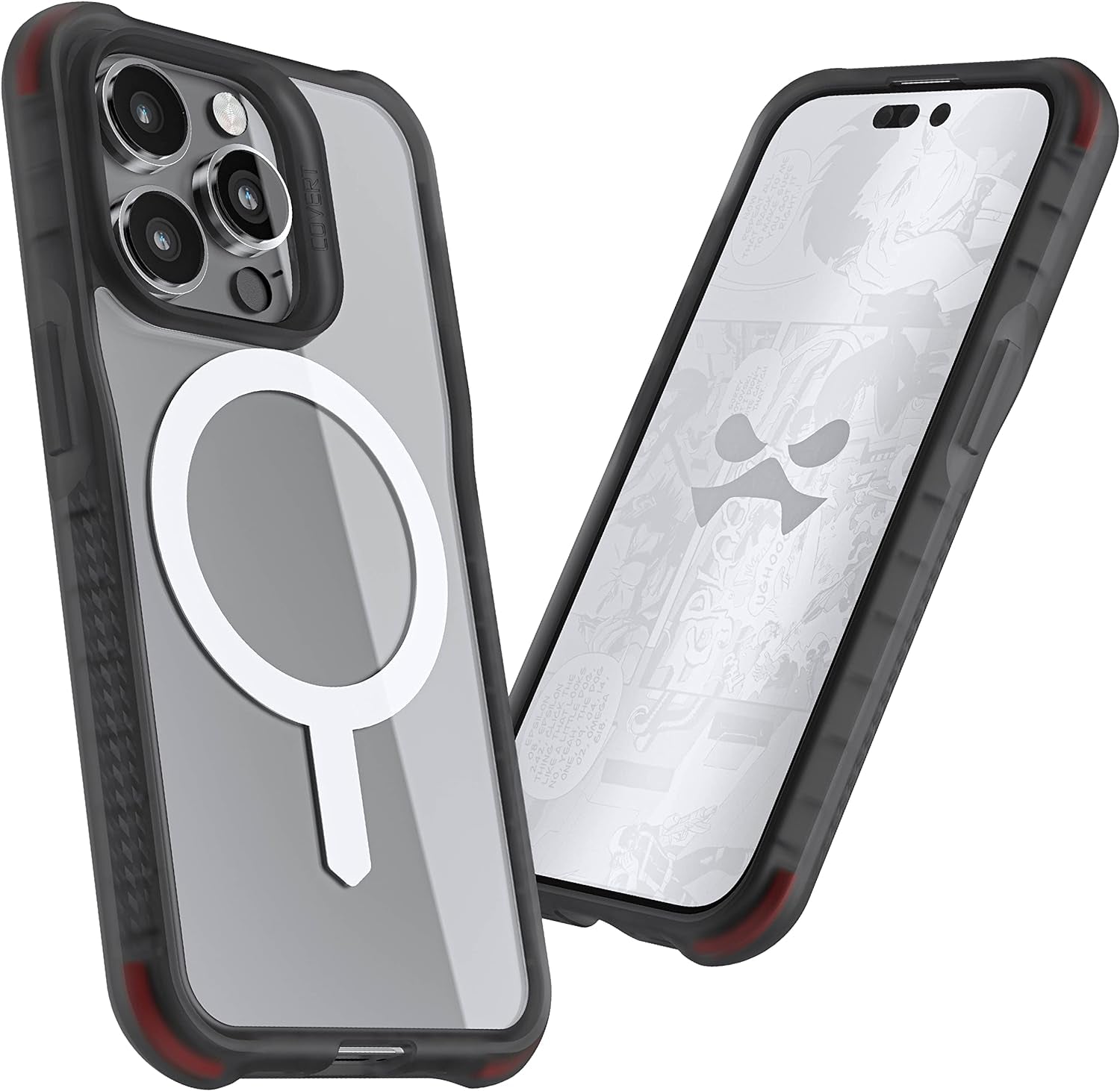 Ghostek Covert Clear Iphone 14 Case - Shockproof Silicone, Compatible with Apple Magsafe Accessories, Slim Protective Phone Cover (6.1 Inch, Black)  Ghostek   