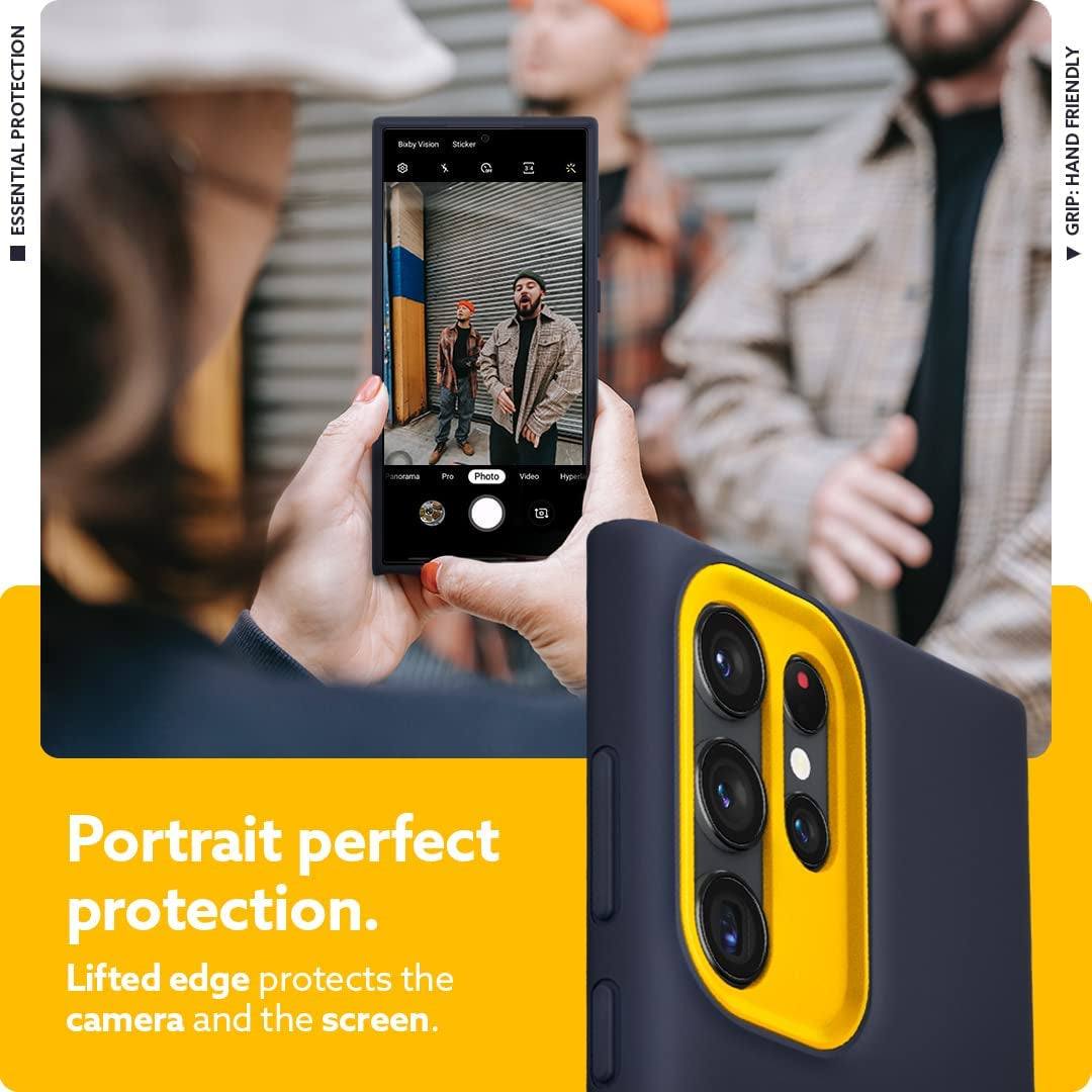 Caseology Nano Pop Silicone Case Compatible with Samsung Galaxy S22 Ultra Case 5G (2022) - Blueberry Navy