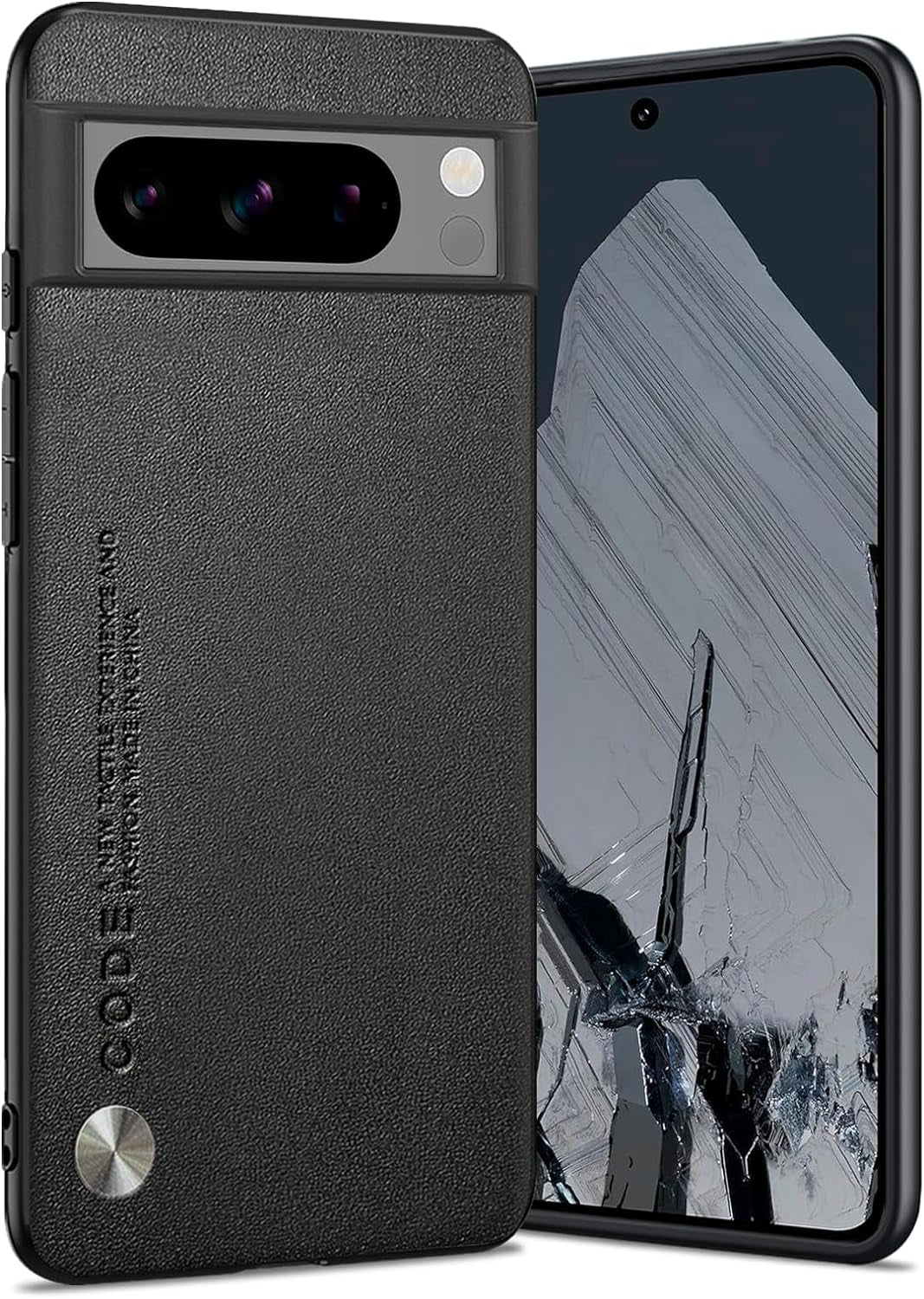 For Google Pixel 8 Pro Case 5G, Soft TPU Artificial Leather Case,Extremely Light Ultra-Light Camera Protection Leather Cover Case for Google Pixel 8 Pro 5G (White)  Puxssul Black  