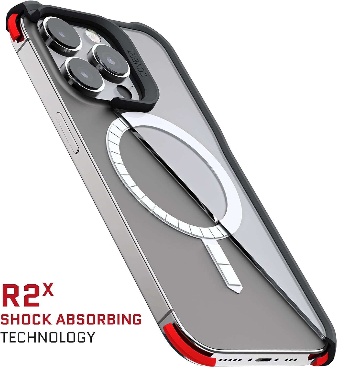 Ghostek Covert Clear Iphone 14 Case - Shockproof Silicone, Compatible with Apple Magsafe Accessories, Slim Protective Phone Cover (6.1 Inch, Black)  Ghostek   