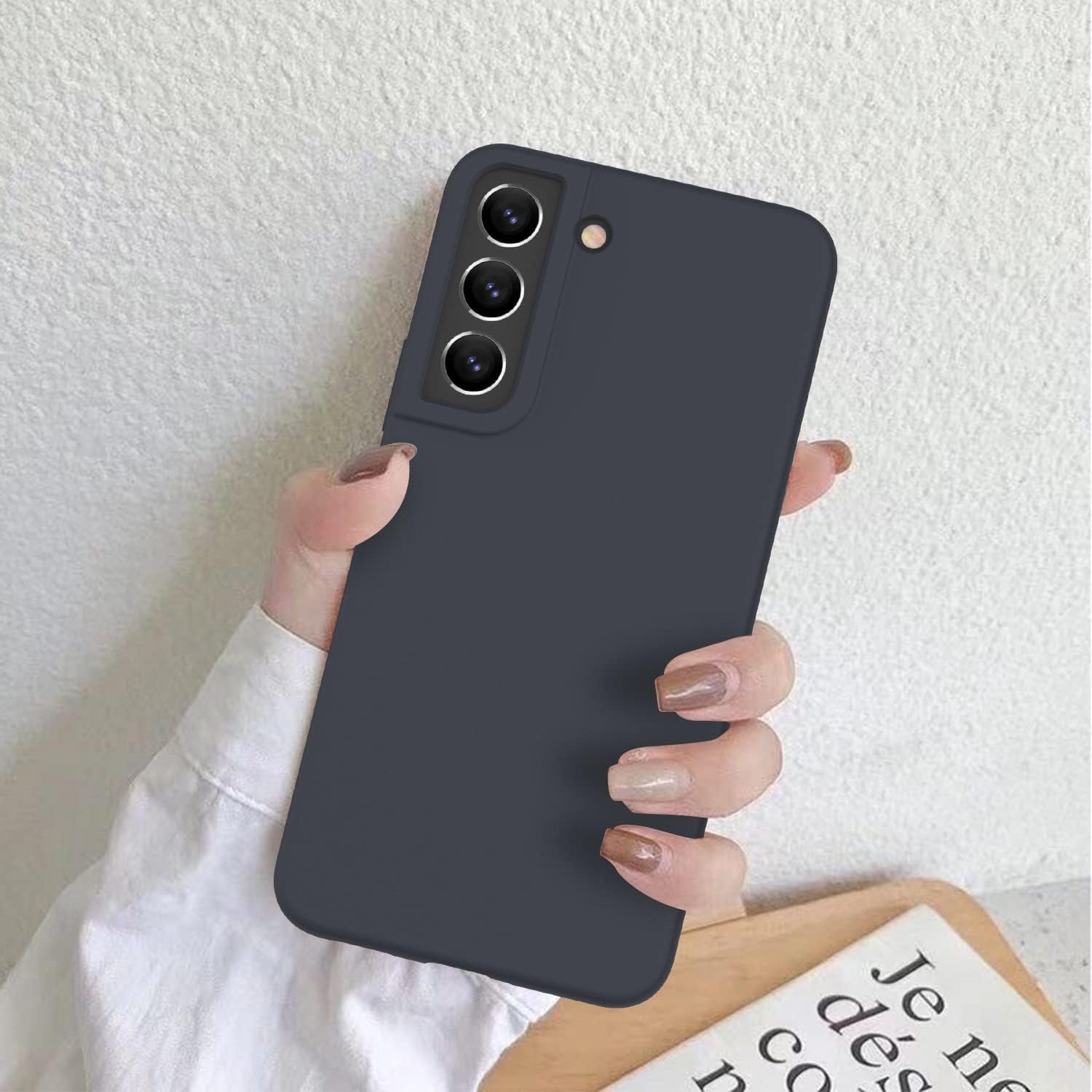 DEENAKIN for Samsung Galaxy S22 Case Silicone,Silky Smooth Flexible Gel Rubber Bumper Cover with Soft Microfiber Lining Slim Fit Protective Phone Case for Samsung Galaxy S22 Dark Blue