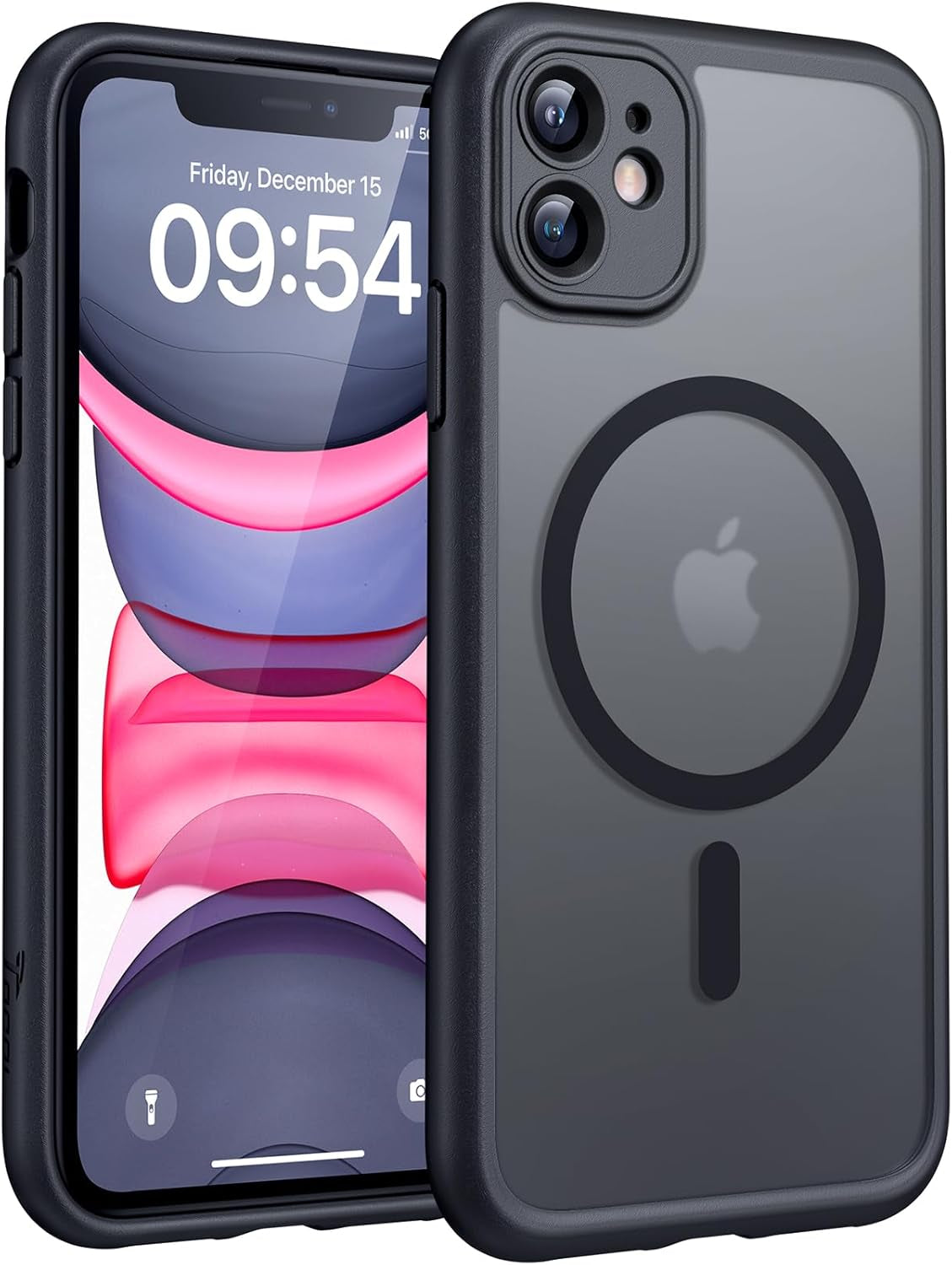 TOCOL for Iphone 17 Pro Case, Compatible with Magsafe, Full Camera Protection, Built-In Magnetic Ring, Drop Protection, Translucent Matte Phone Case for Iphone 17 Pro 6.3 Inch (Black)