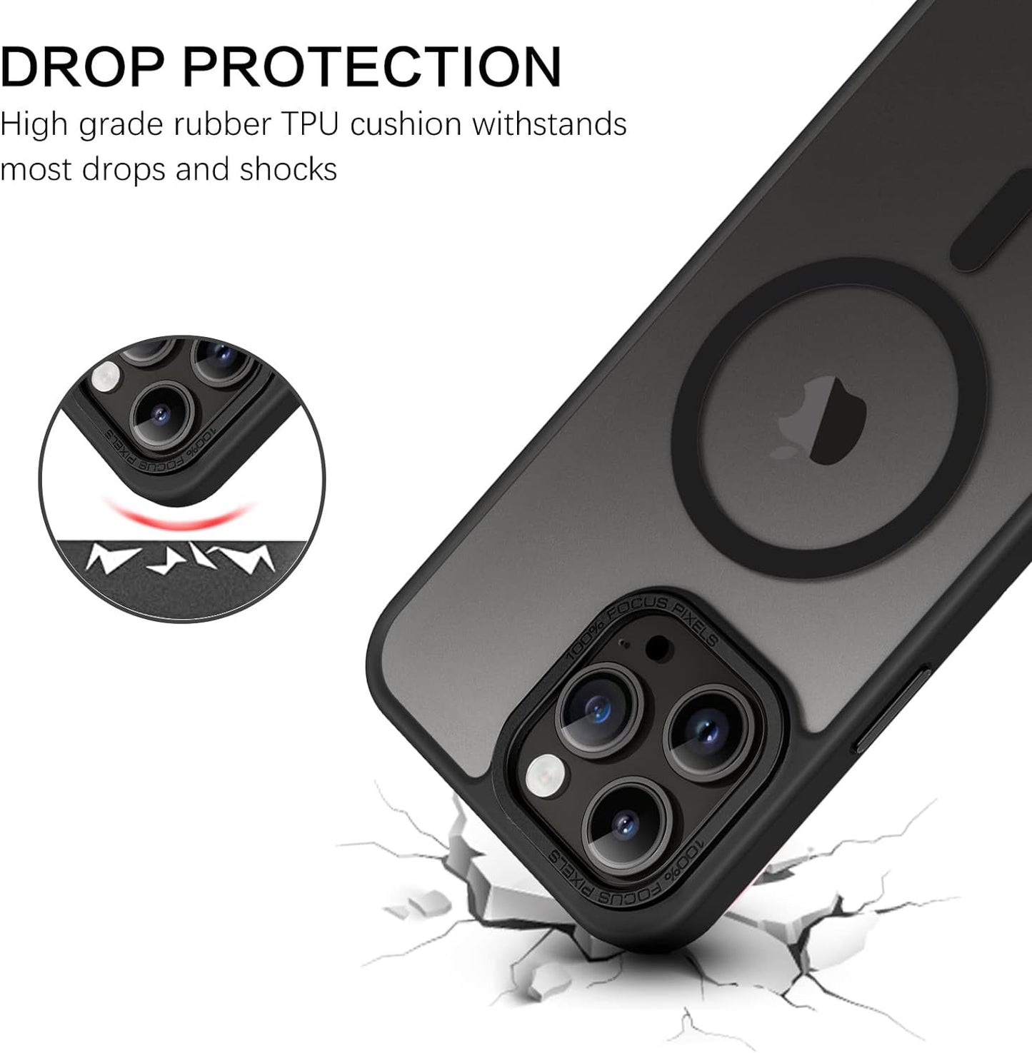 BENTOBEN for Iphone 14 Pro Max Phone Case,Iphone 14 Pro Max Magnetic Case [Compatible with Magsafe] Translucent Matte Shockproof Women Men Girl Protective Case Cover for Iphone 14 Pro Max 6.7",Black  BENTOBEN   