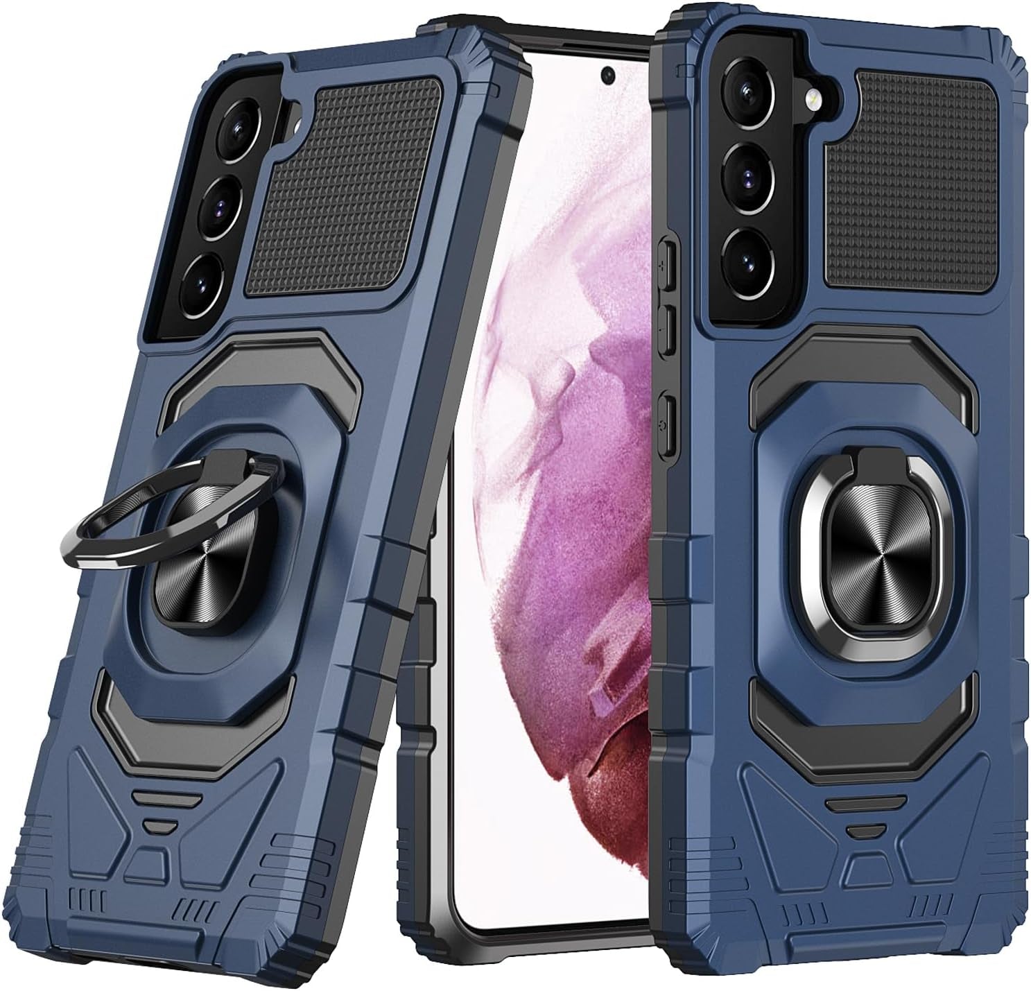 For Samsung Galaxy S22 plus Case with Kickstand Ring Magnetic Holder Military Grade for Galaxy 22+ plus Case Protective Shockproof Case Armor Cover for Galaxy S22 plus Phone Case (Red)